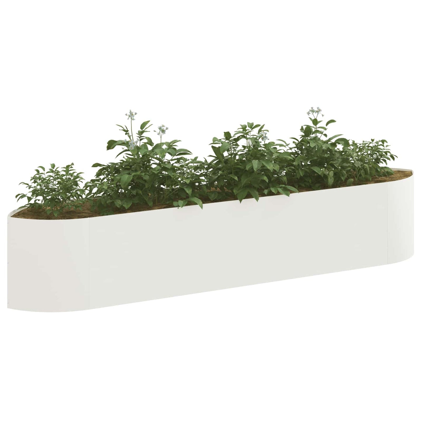 Hevet Hagebed Hvit 220 x 40 x 40 cm Stål