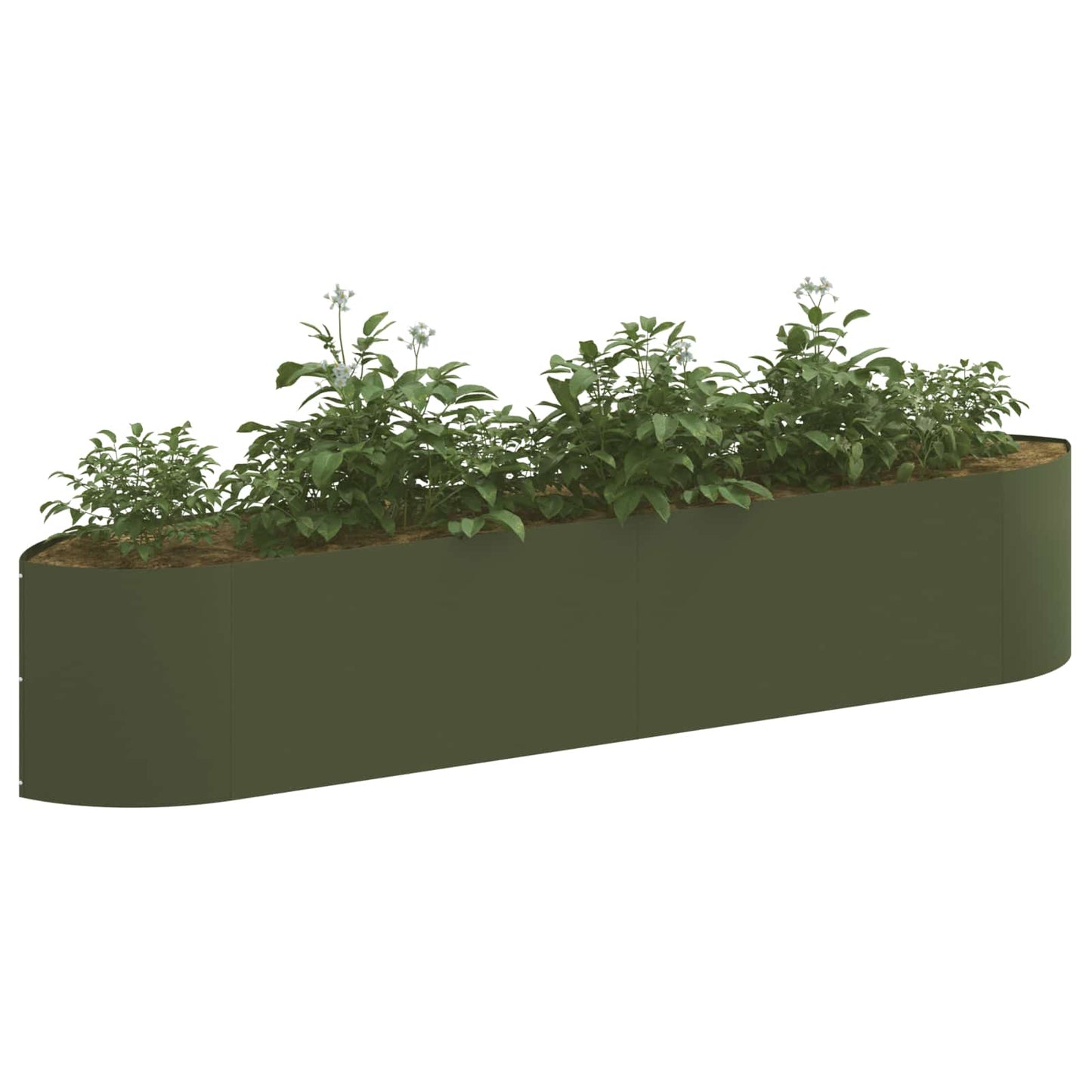Hevet Hagebed Olivengrønn 220 x 40 x 40 cm Stål
