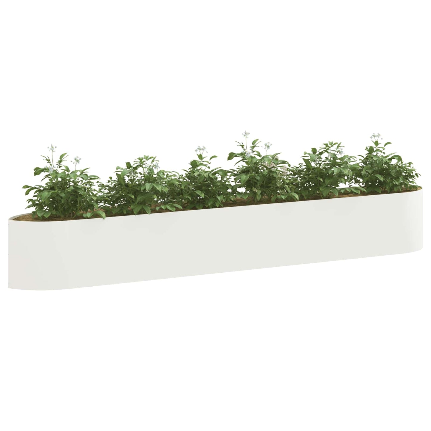 Hevet Hagebed Hvit 300 x 40 x 40 cm Stål