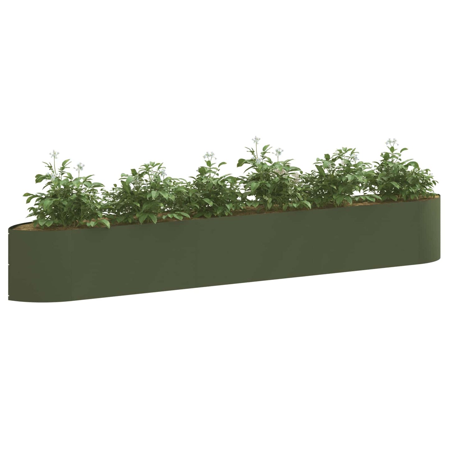 Hevet Hagebed Olivengrønn 300 x 40 x 40 cm Stål