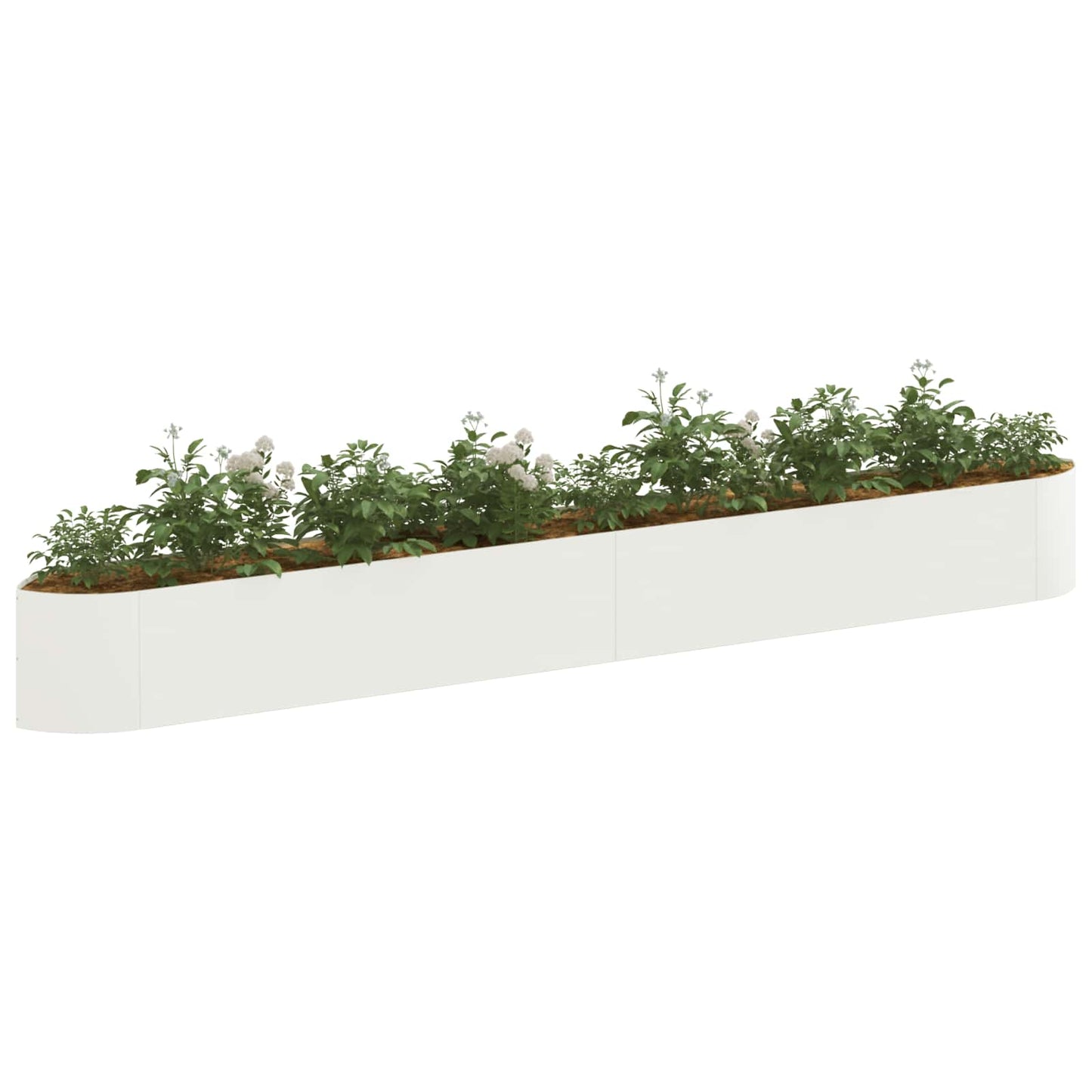 Hevet Hagebed Hvit 380 x 40 x 40 cm Stål