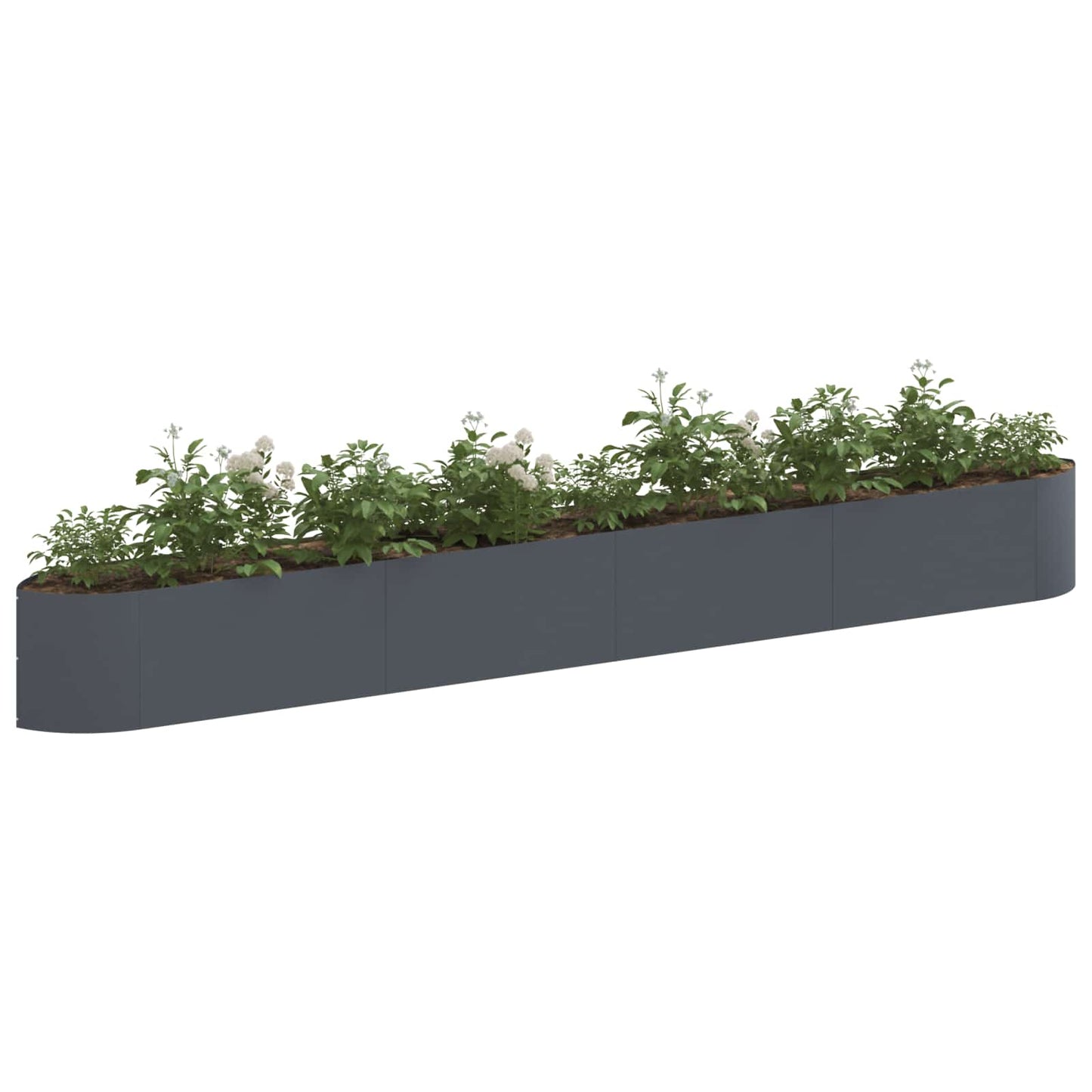 Hevet Hagebed Antrasitt 380 x 40 x 40 cm Stål