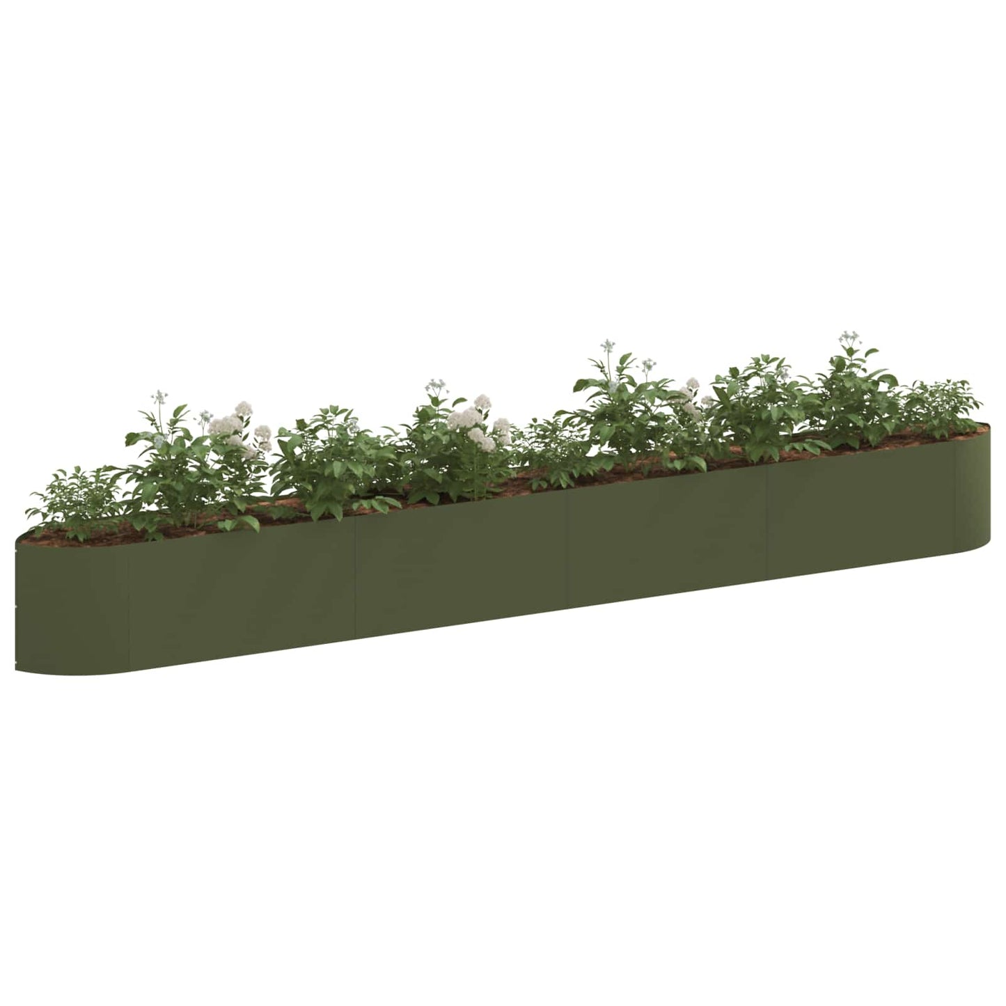 Hevet Hagebed Olivengrønn 380 x 40 x 40 cm Stål