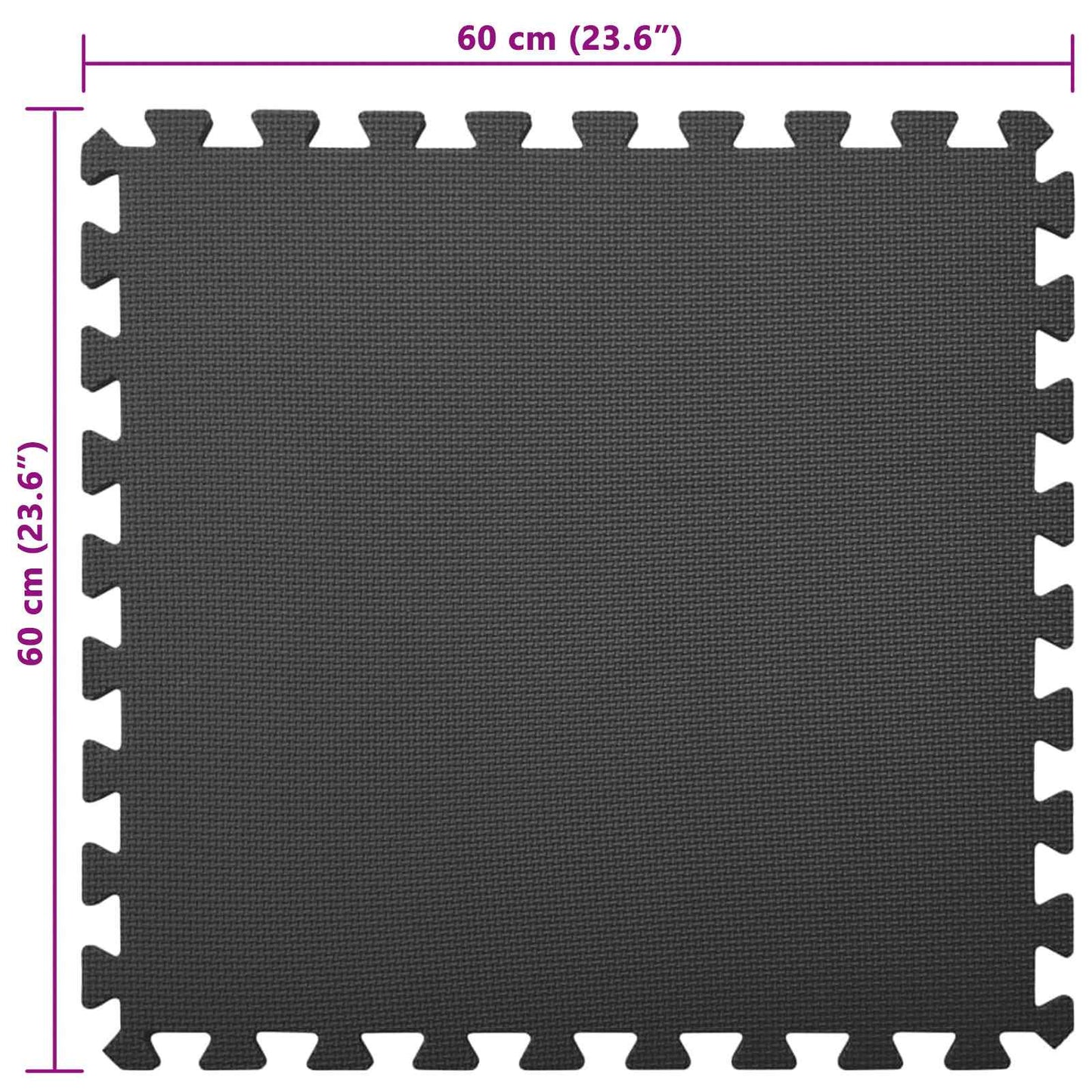 Bassenggrunnmatte 6 pcs Svart 2,16 ㎡ EVA Skum