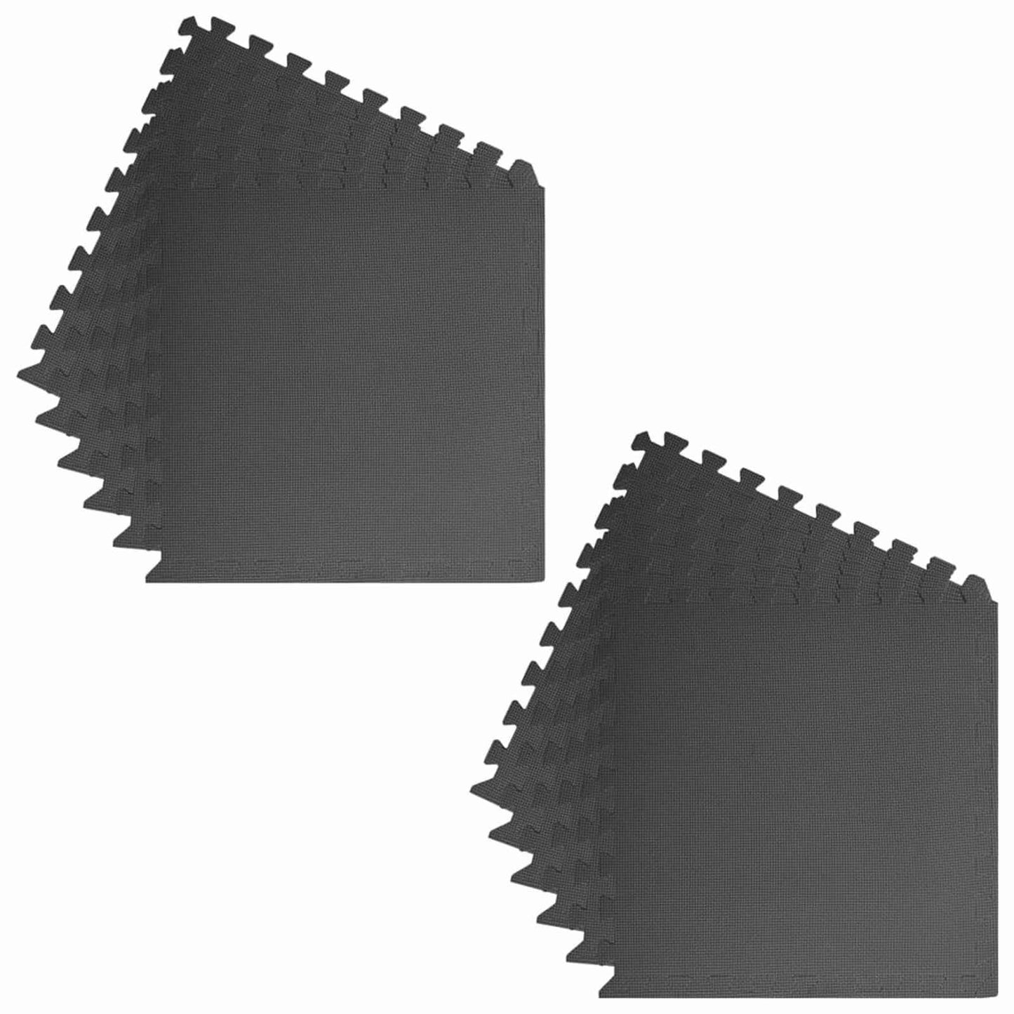 Bassenggrunnmatte 12 pcs Svart 4,32 ㎡ EVA Skum