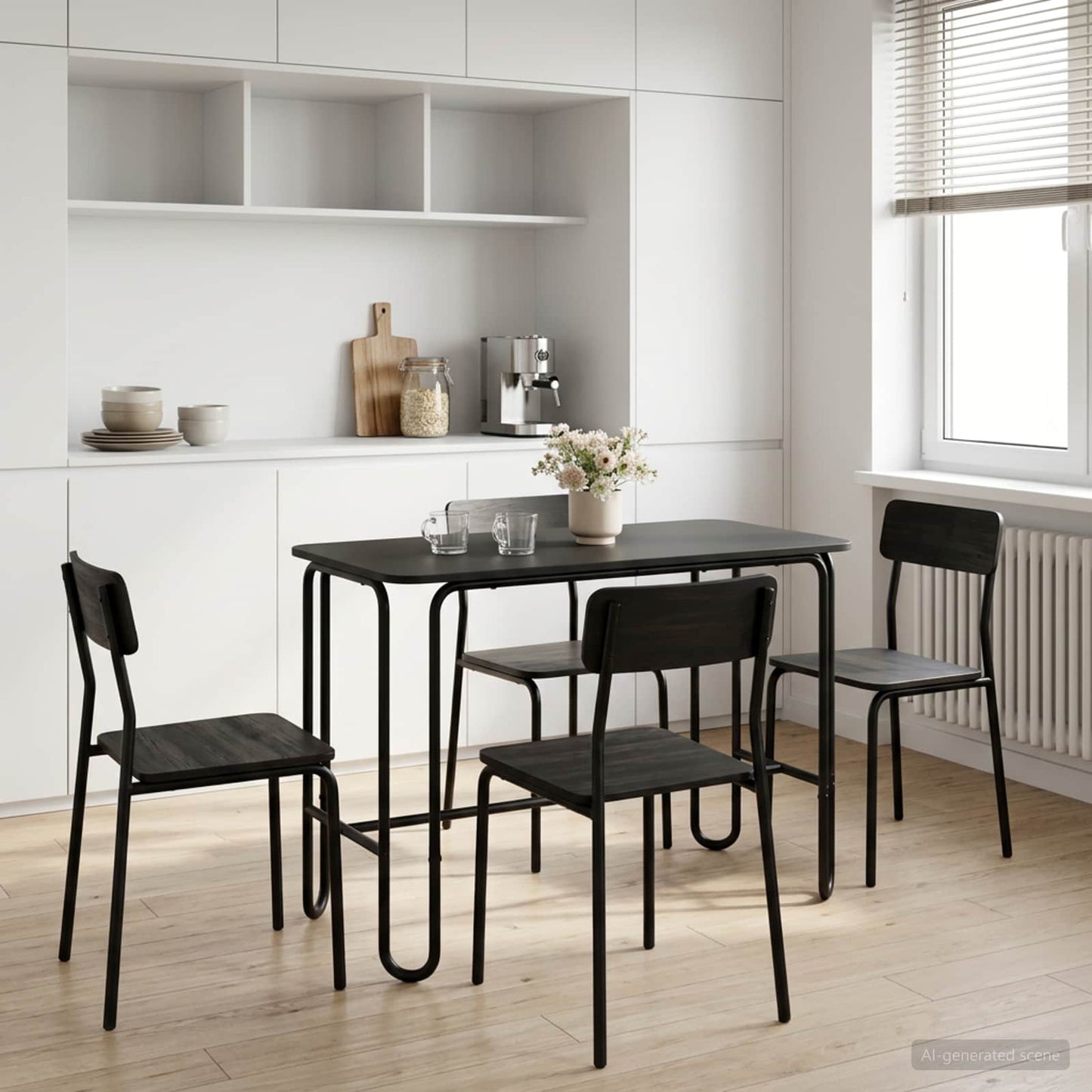 Spisebord 100 x 50 x 75 cm Konstruert tre Svart Rektangulær