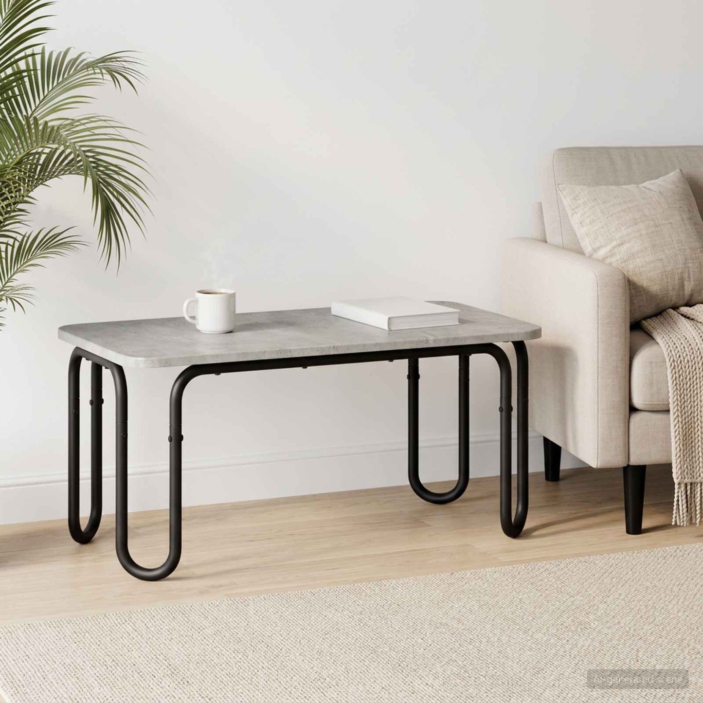Kaffebord Betonggrå 79,5 x 40 x 36 cm Konstruert tre