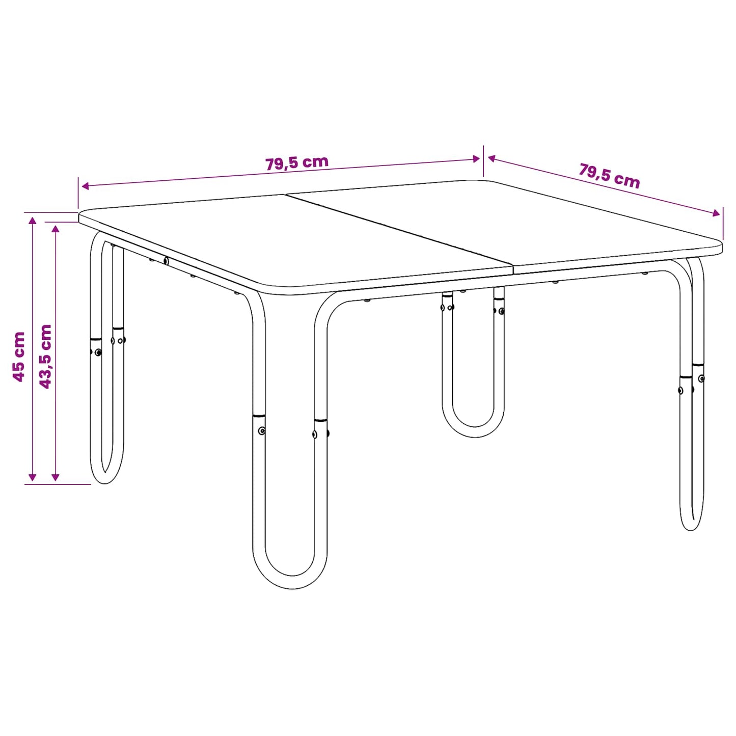 Kaffebord Gammelt tre 79,5 x 79,5 x 45 cm Konstruert tre