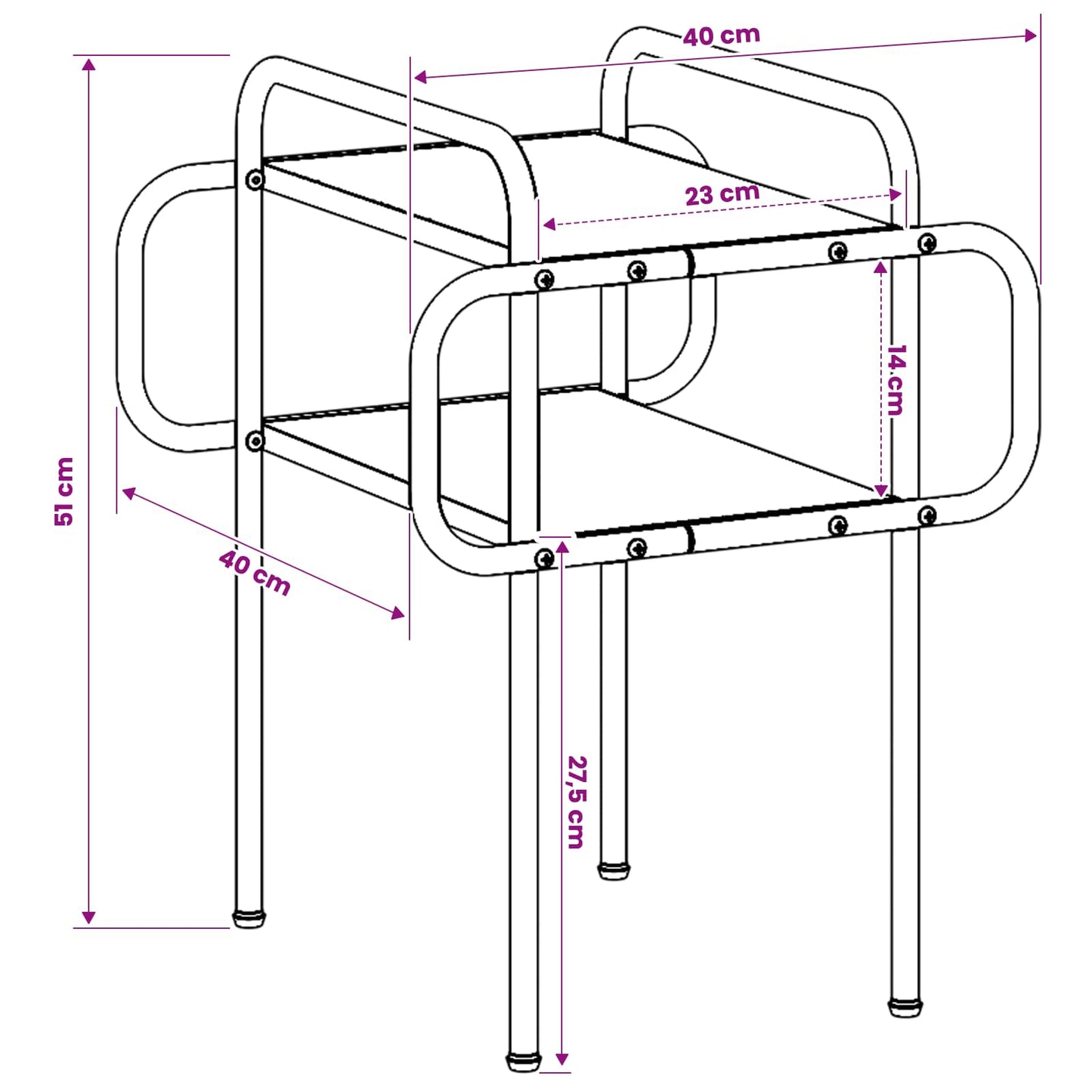 Kaffebord Sonoma eik 40 x 40 x 51 cm Konstruert tre