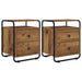 Nattbordskap 2 stk. Gammelt tre Konstruert tre