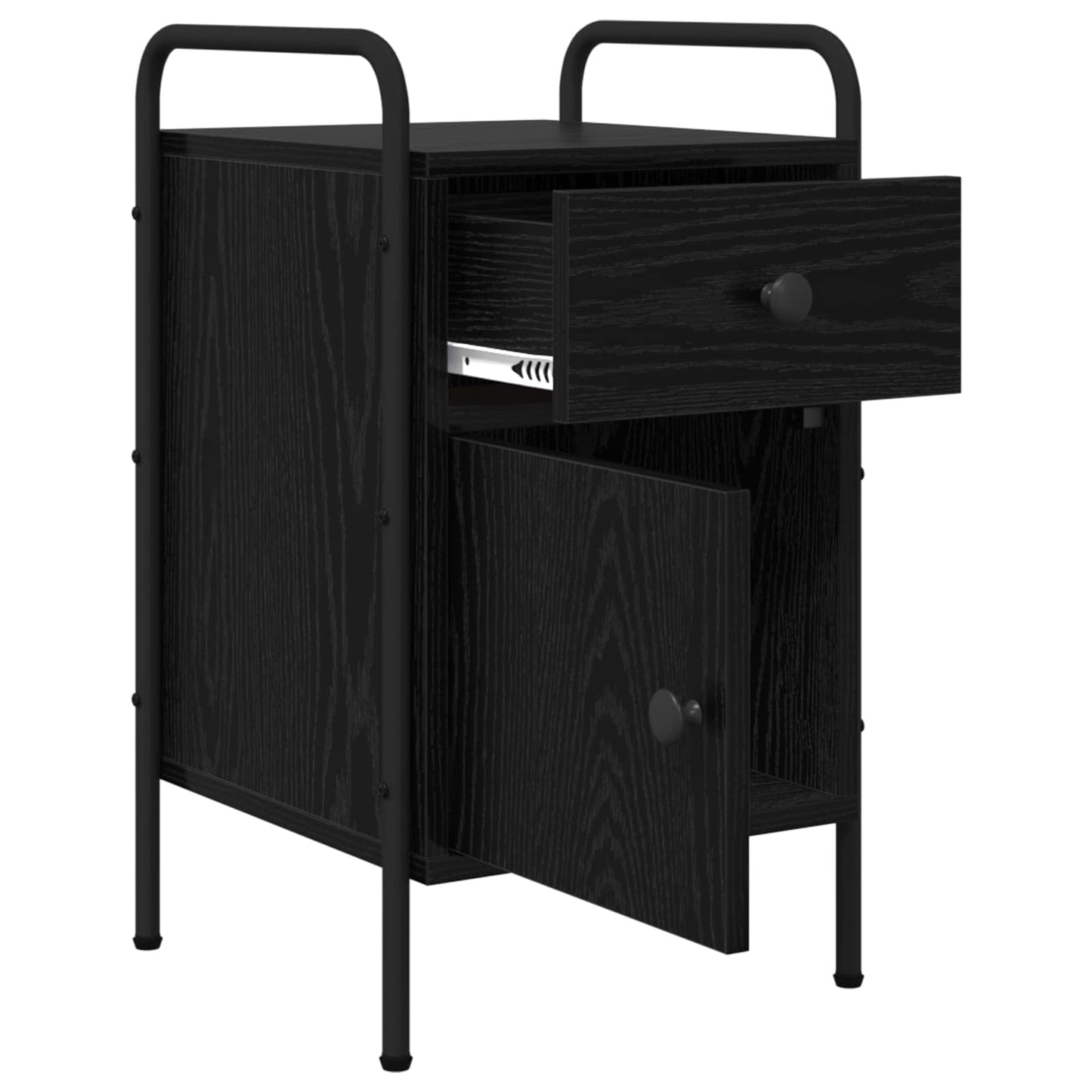 Nattbordskap 2 stk. Svart eik 35 x 36,5 x 61 cm Konstruert tre
