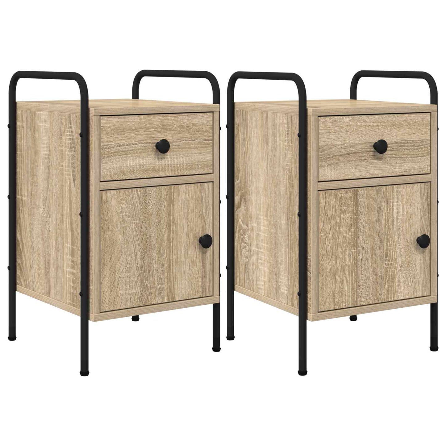 Nattbordskap 2 stk. Sonoma eik 35 x 36,5 x 61 cm Konstruert tre