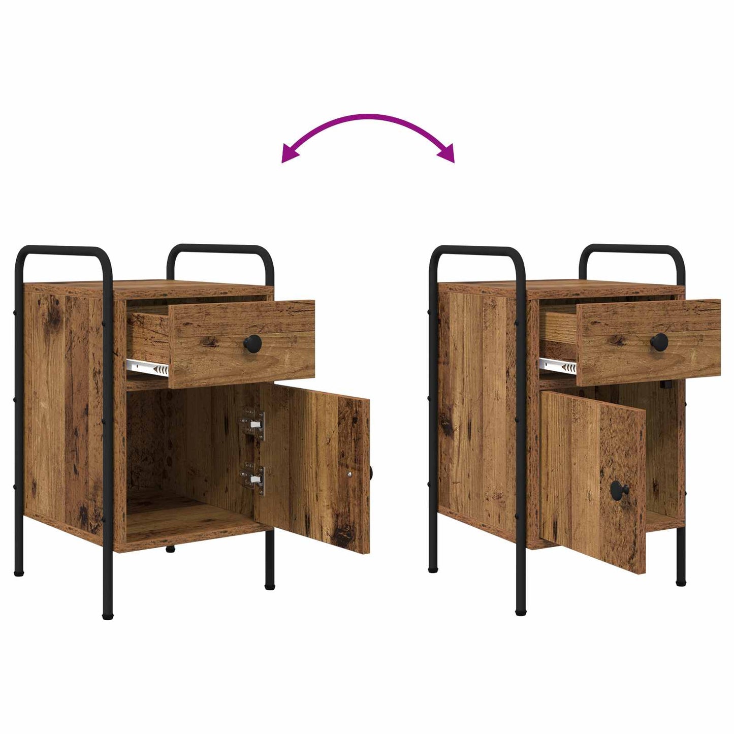 Nattbordskap Gammelt tre 35 x 36,5 x 61 cm Konstruert tre
