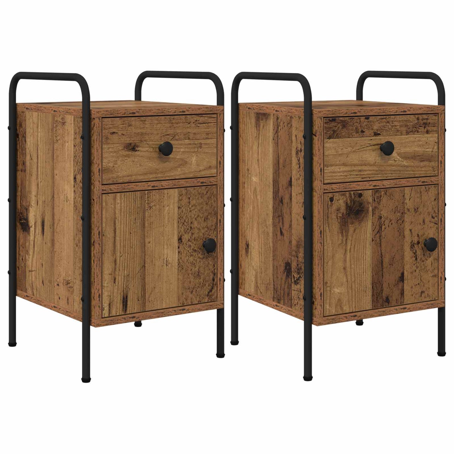 Nattbordskap 2 stk. Gammelt tre 35 x 36,5 x 61 cm