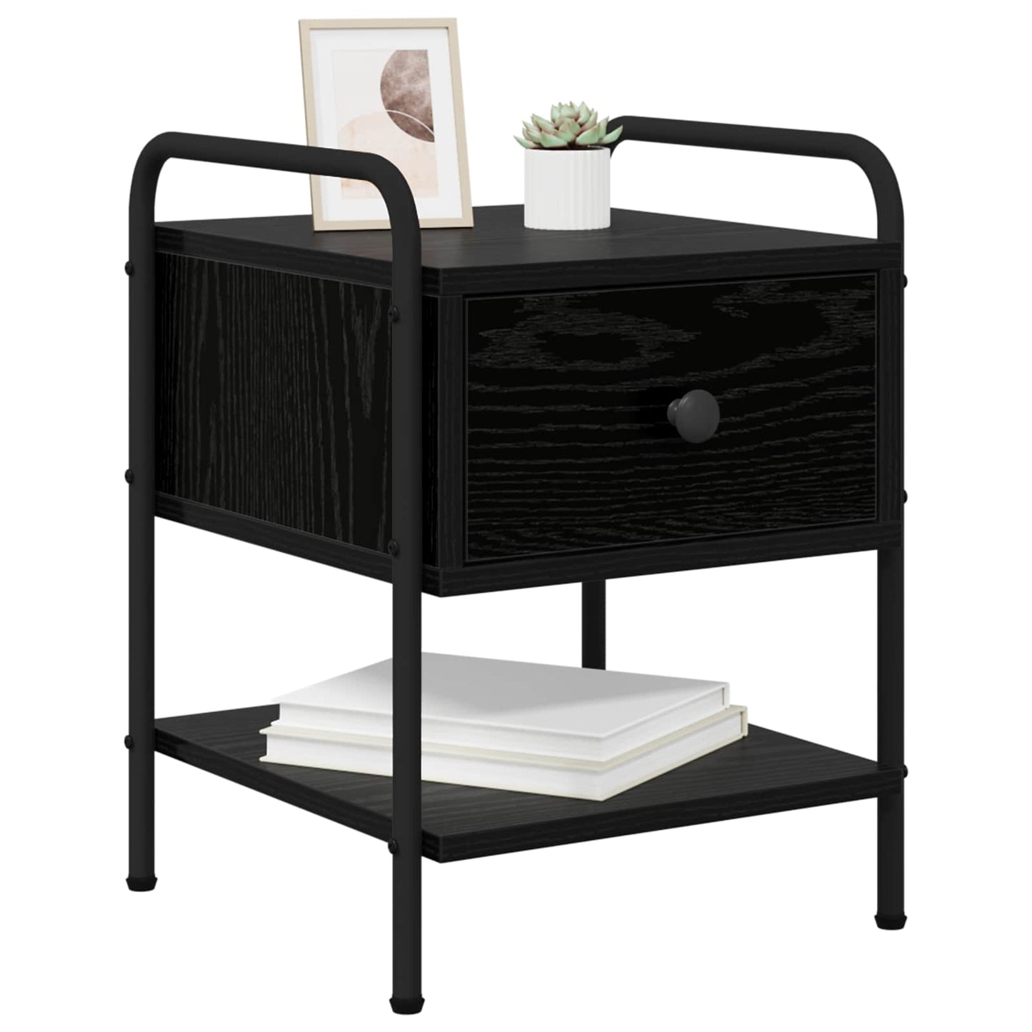 Nattbordskap Svart eik 35 x 36,5 x 47 cm Konstruert tre