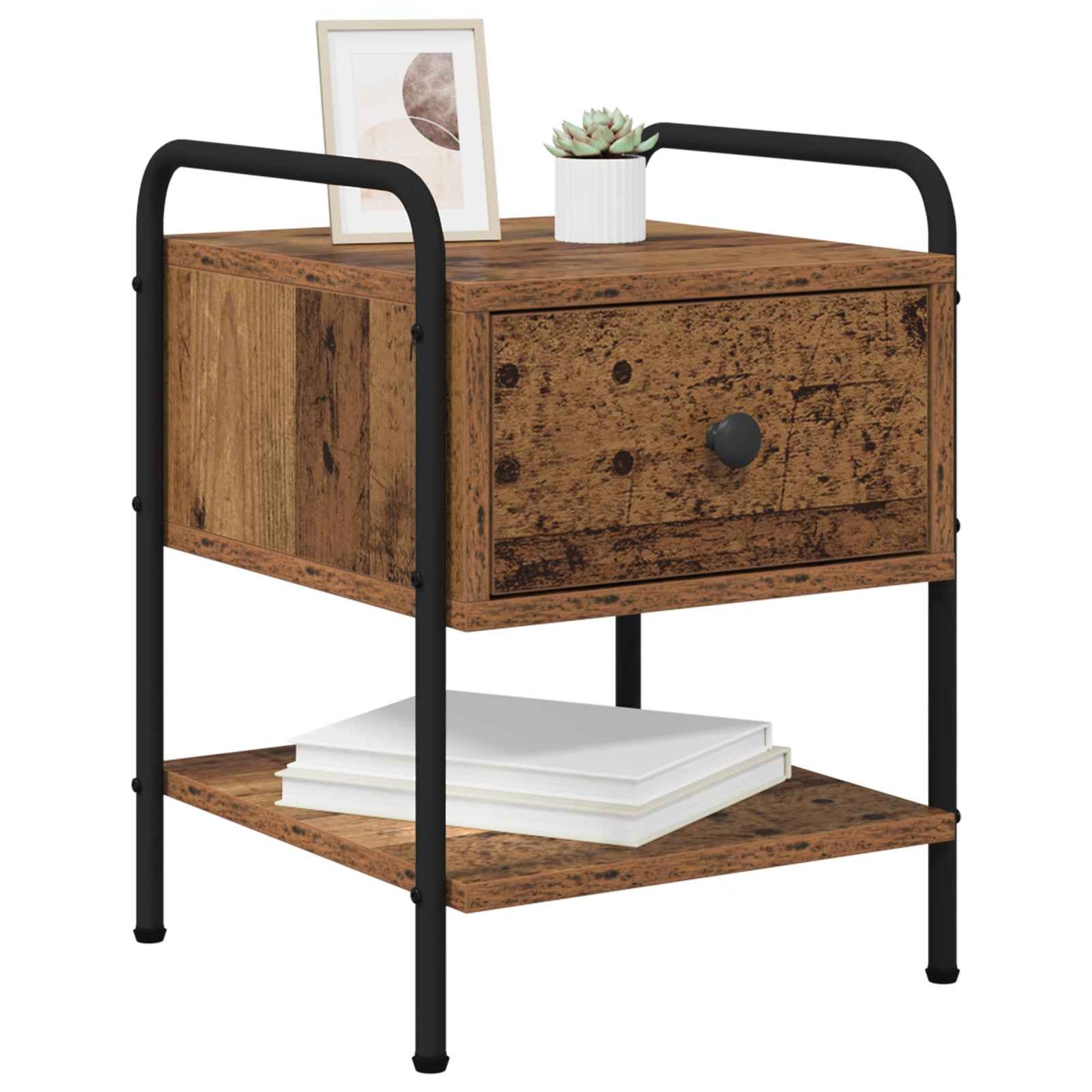 Nattbordskap 2 stk. Gammelt tre 35 x 36,5 x 47 cm