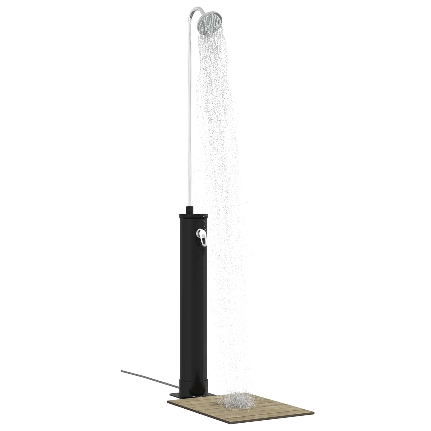 Sol dusj med dusjhode 20 l PVC, ABS, Sinklegering Svart