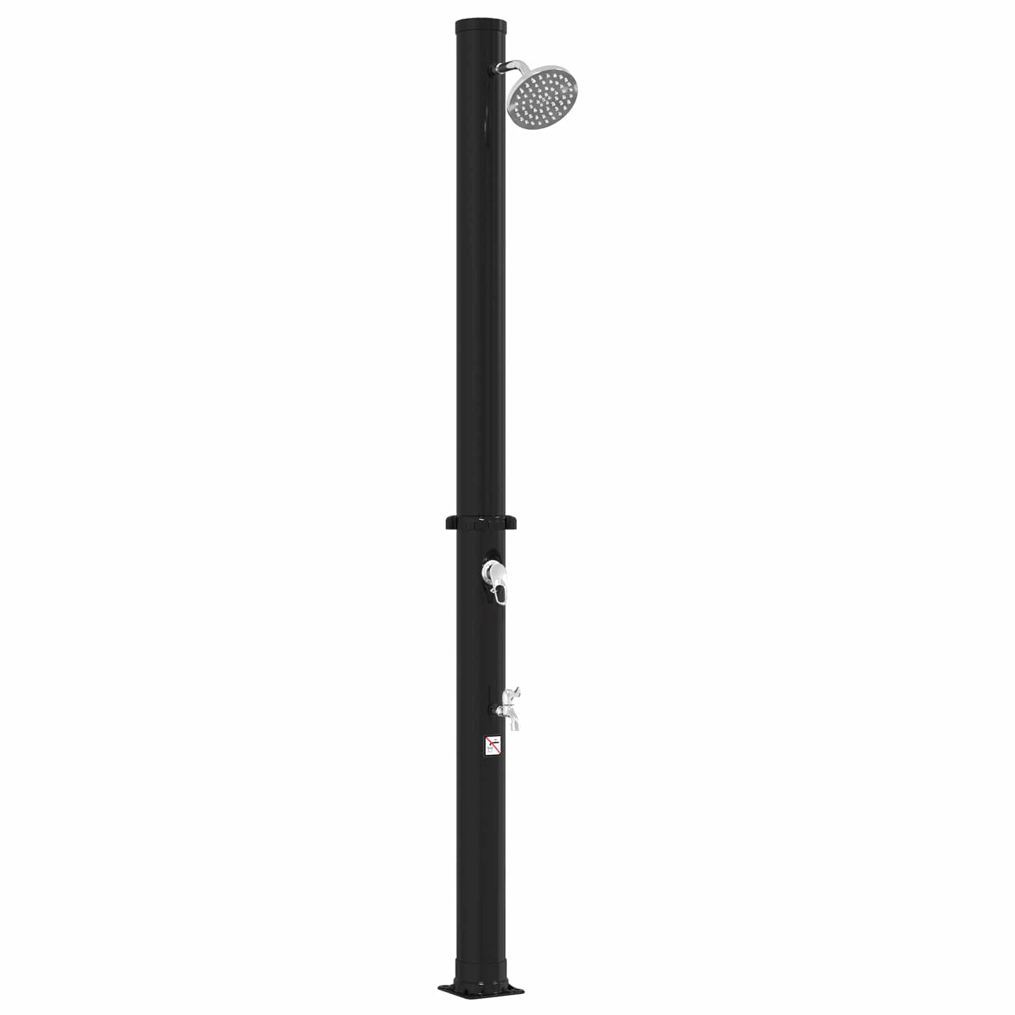 SolDusj med dusjhode og kran 20 l PVC, ABS, Sinklegering Svart