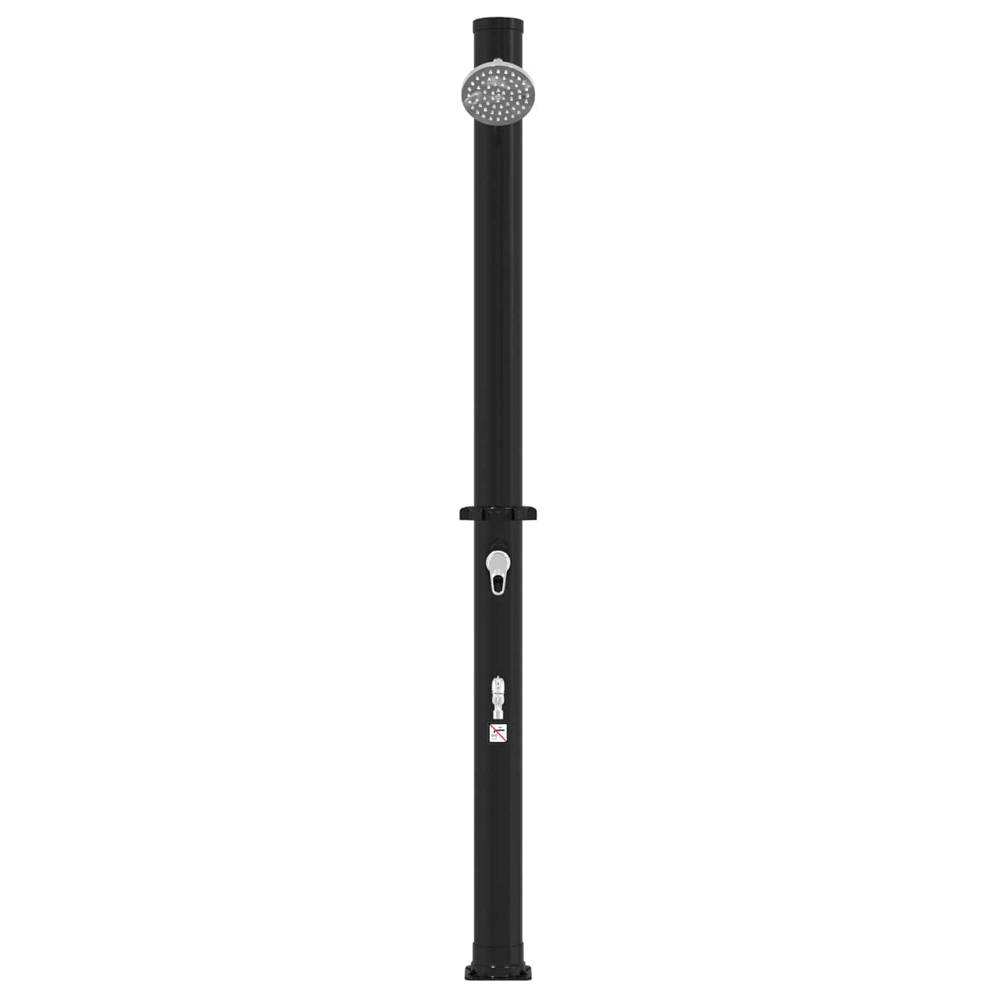 SolDusj med dusjhode og kran 20 l PVC, ABS, Sinklegering Svart