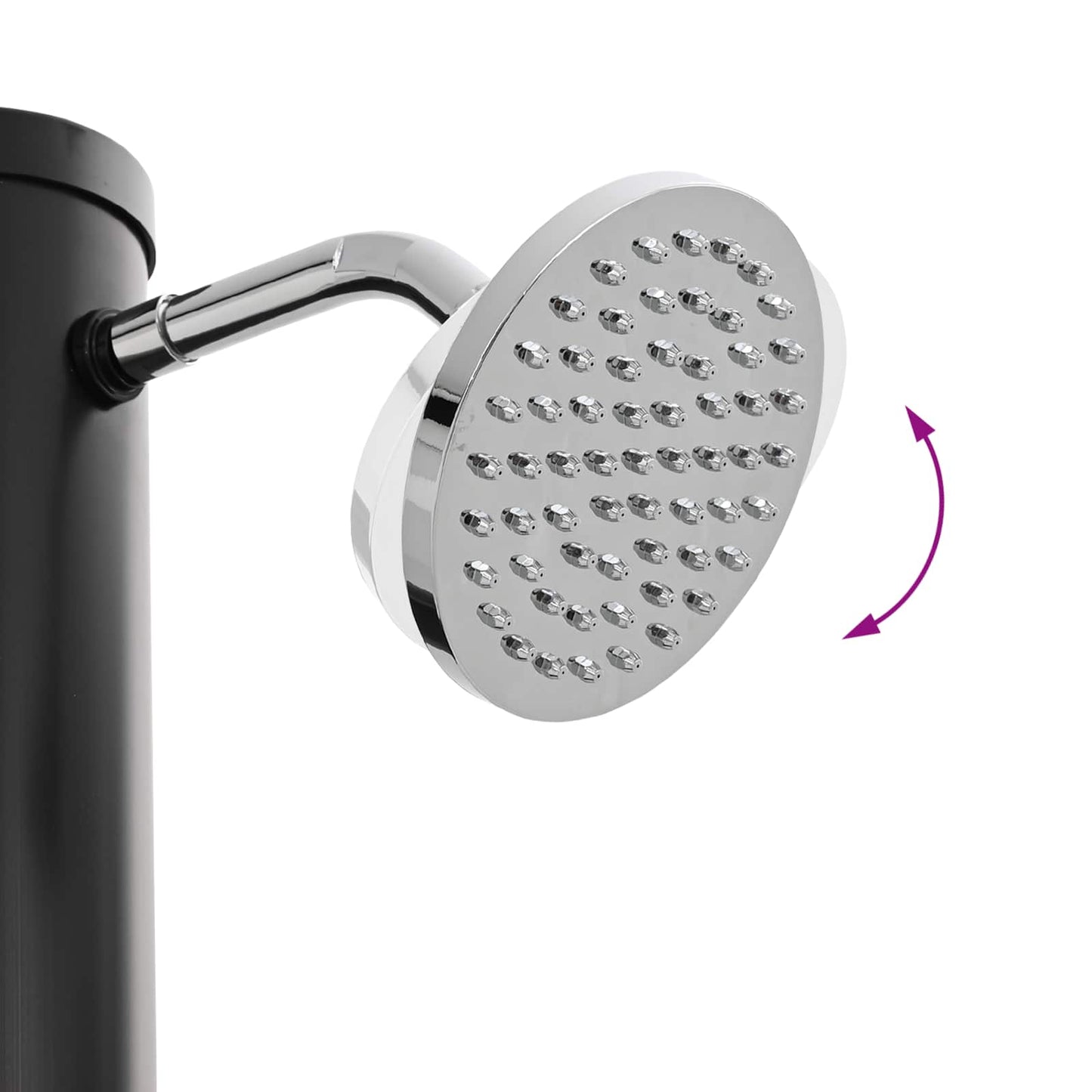SolDusj med dusjhode og kran 20 l PVC, ABS, Sinklegering Svart