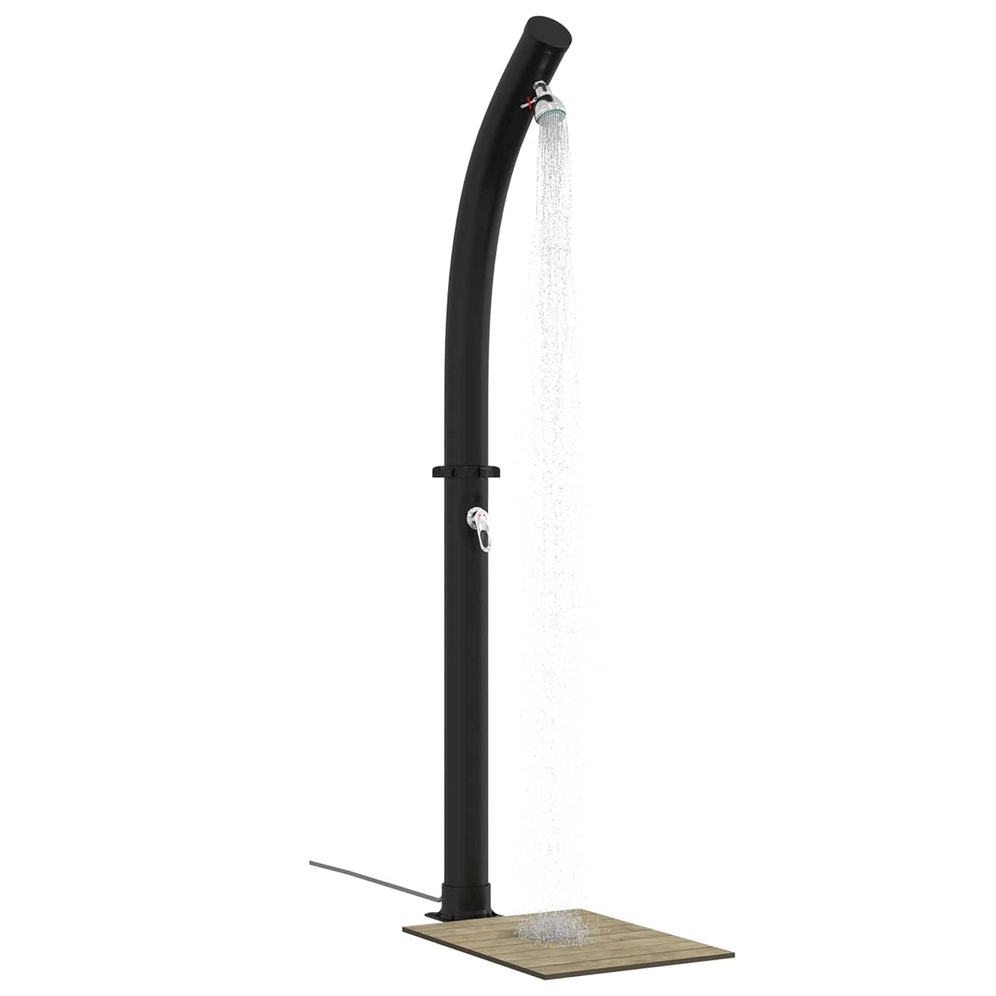 Solardusj med dusjhode 20 l PVC, ABS, Sinklegering Svart