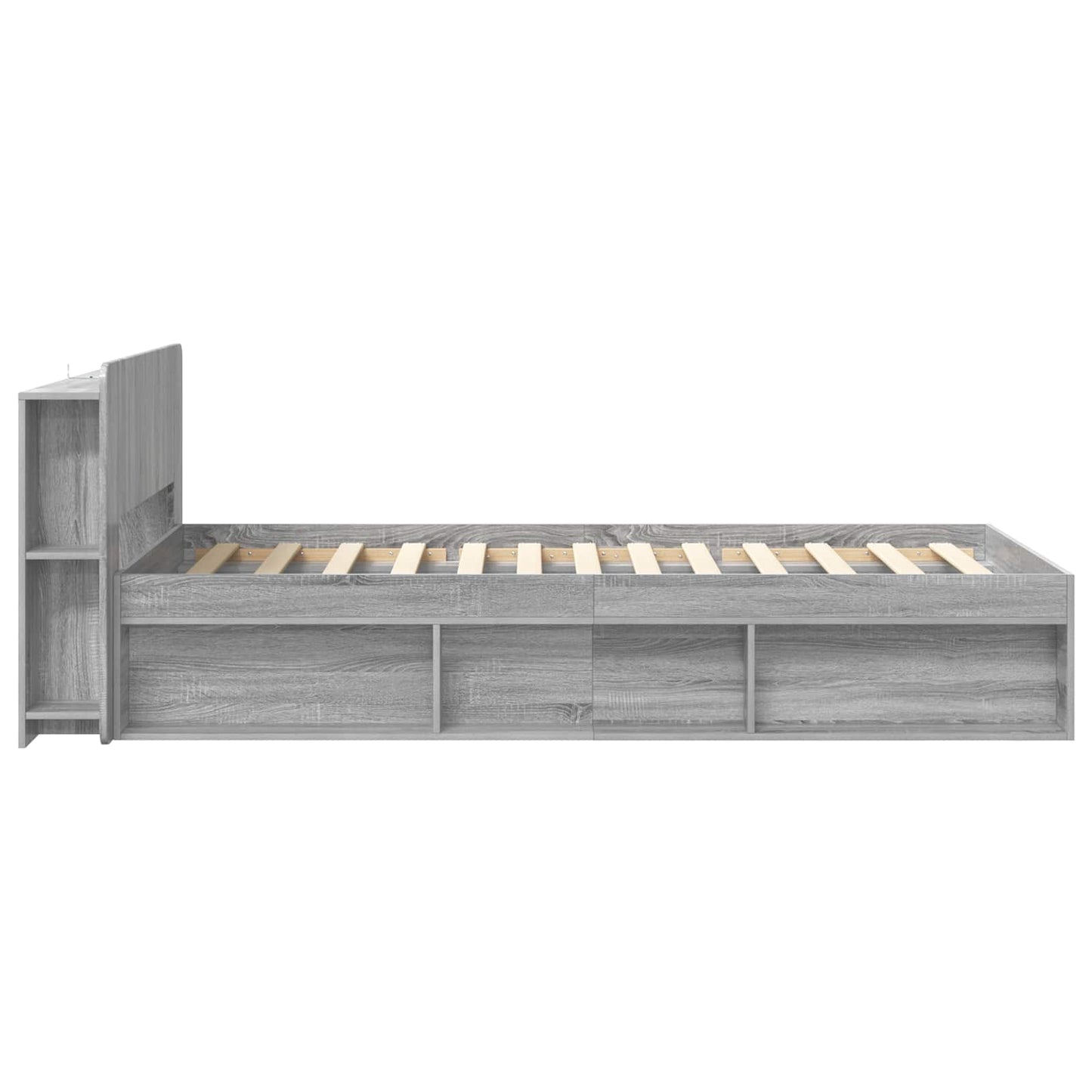 Sengeramme med oppbevaring Grå Sonoma 75 x 190 cm