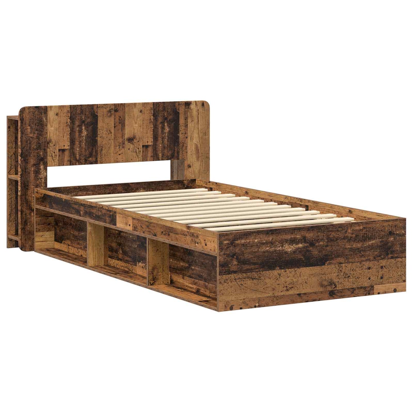 Sengeramme med oppbevaring Gammelt tre 75 x 190 cm