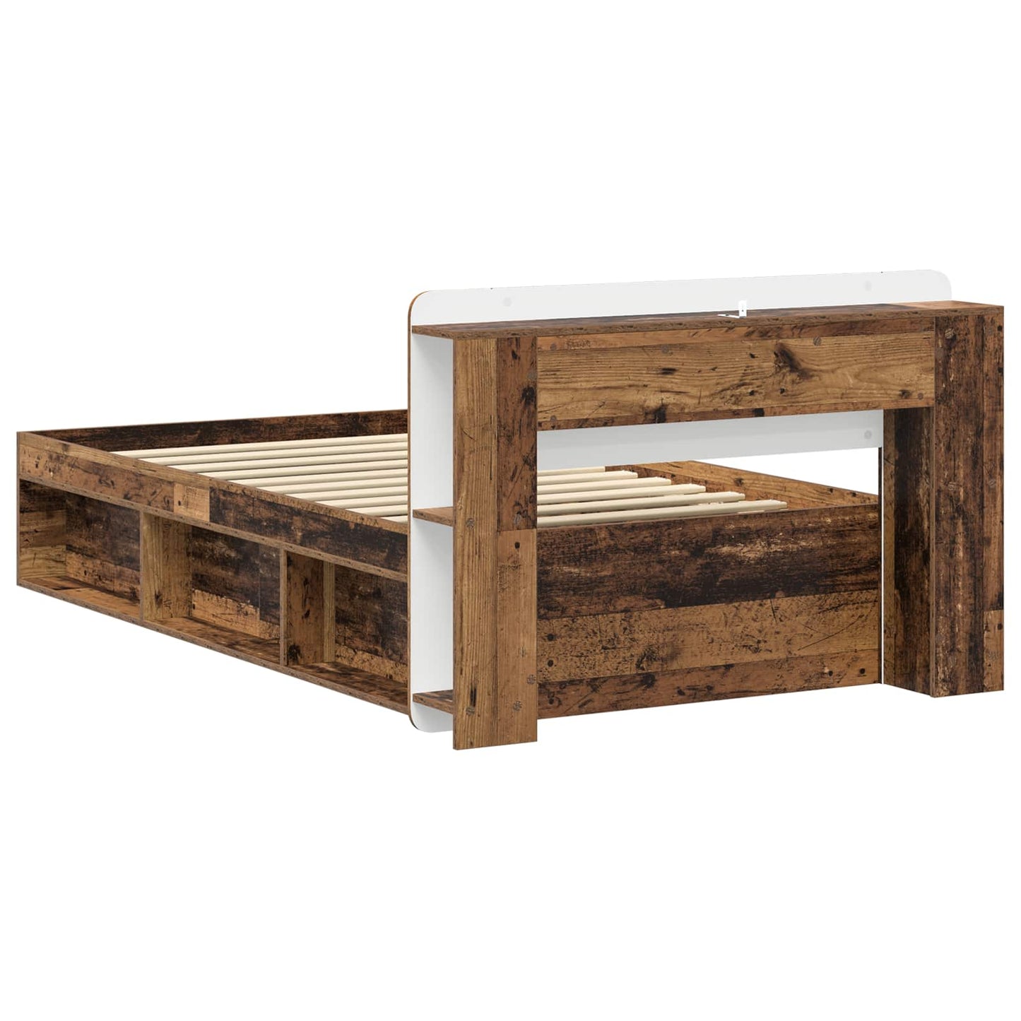 Sengeramme med oppbevaring Gammelt tre 75 x 190 cm