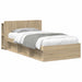 Sengeramme med oppbevaring Sonoma eik 80 x 200 cm