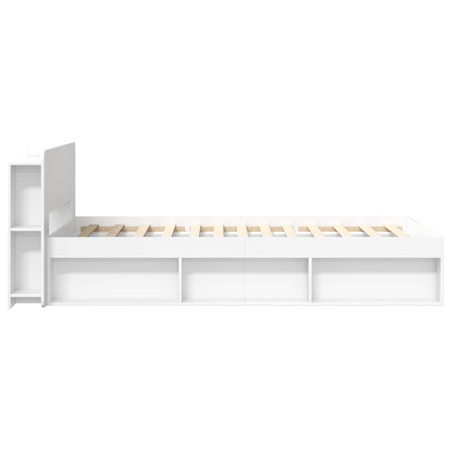 Sengeramme med oppbevaring Hvit 80 x 200 cm Konstruert tre