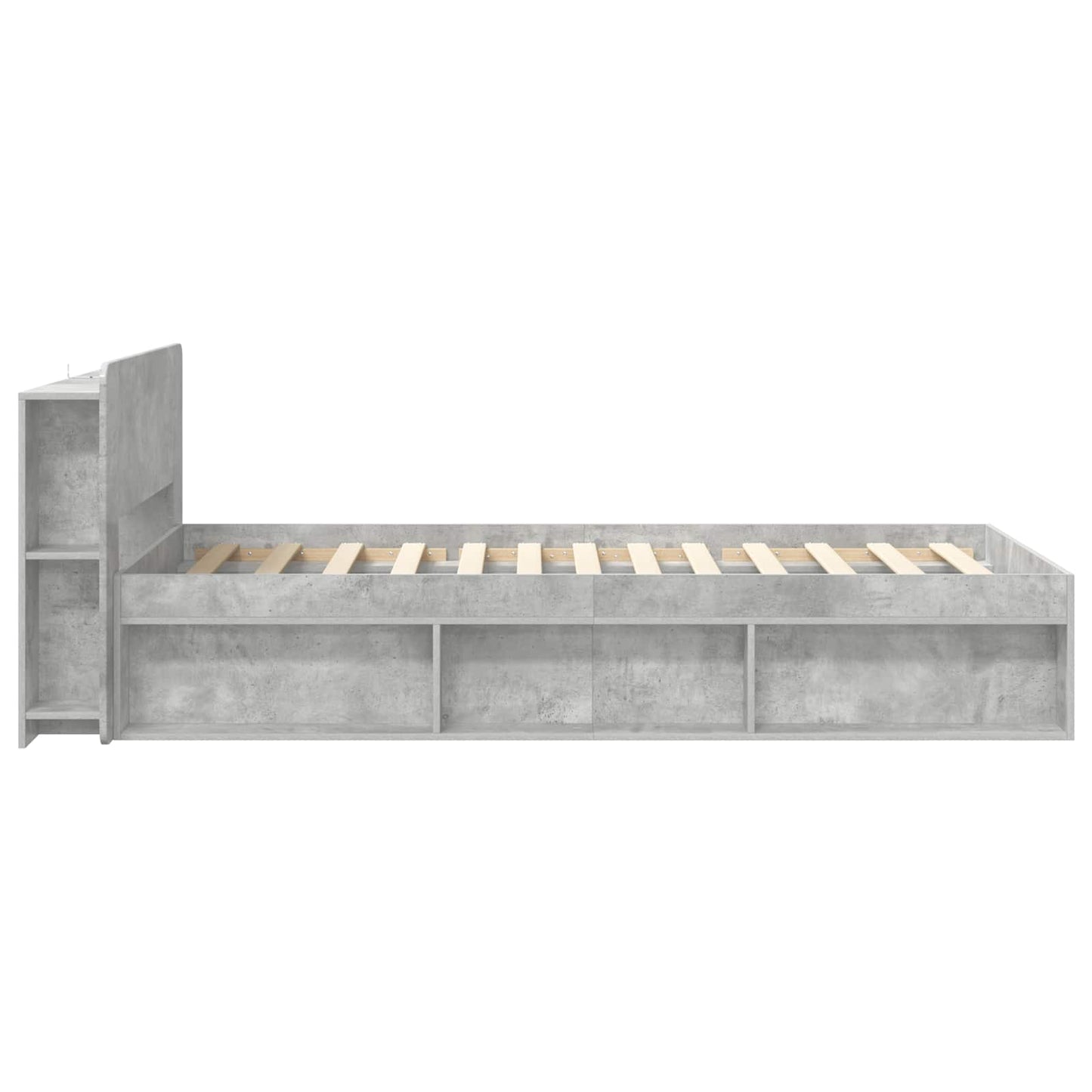 Sengeramme med oppbevaring Betonggrå 100 x 200 cm