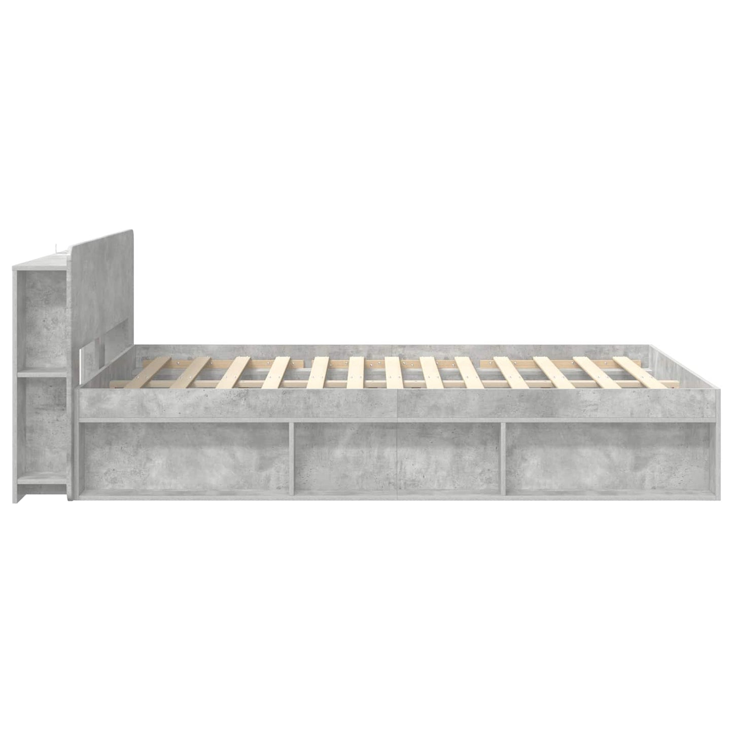 Sengeramme med oppbevaring Betonggrå 140 x 190 cm