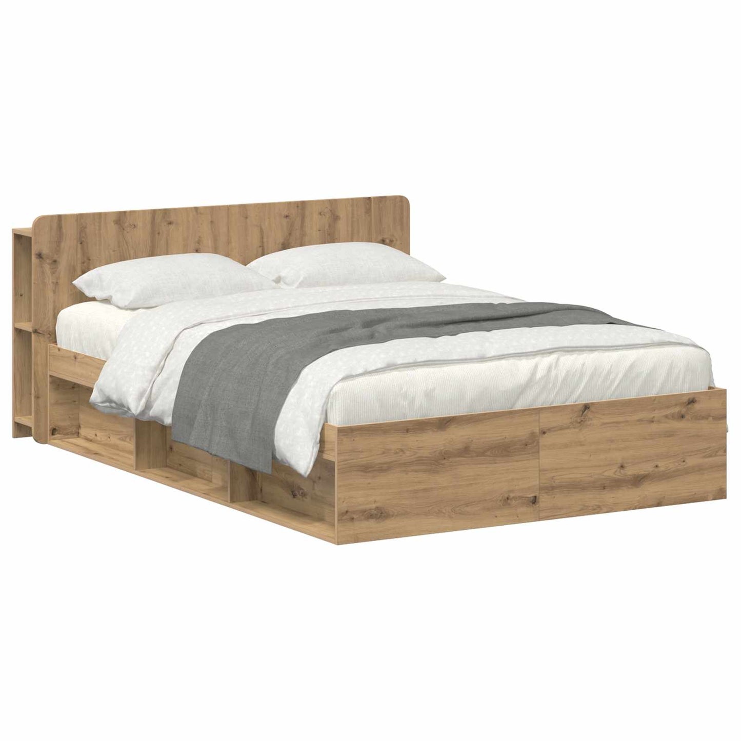 Sengeramme med oppbevaring Artisan eik 150 x 200 cm