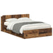 Sengeramme med oppbevaring Gammelt tre 150 x 200 cm