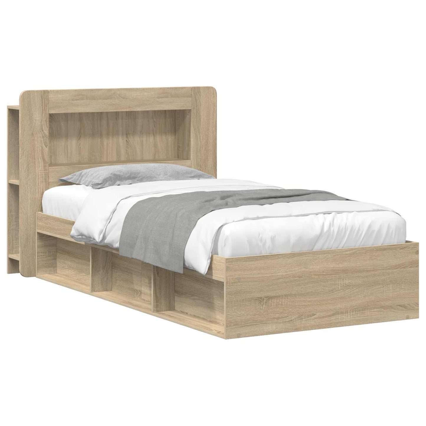 Sengeramme med oppbevaring Sonoma eik 75 x 190 cm