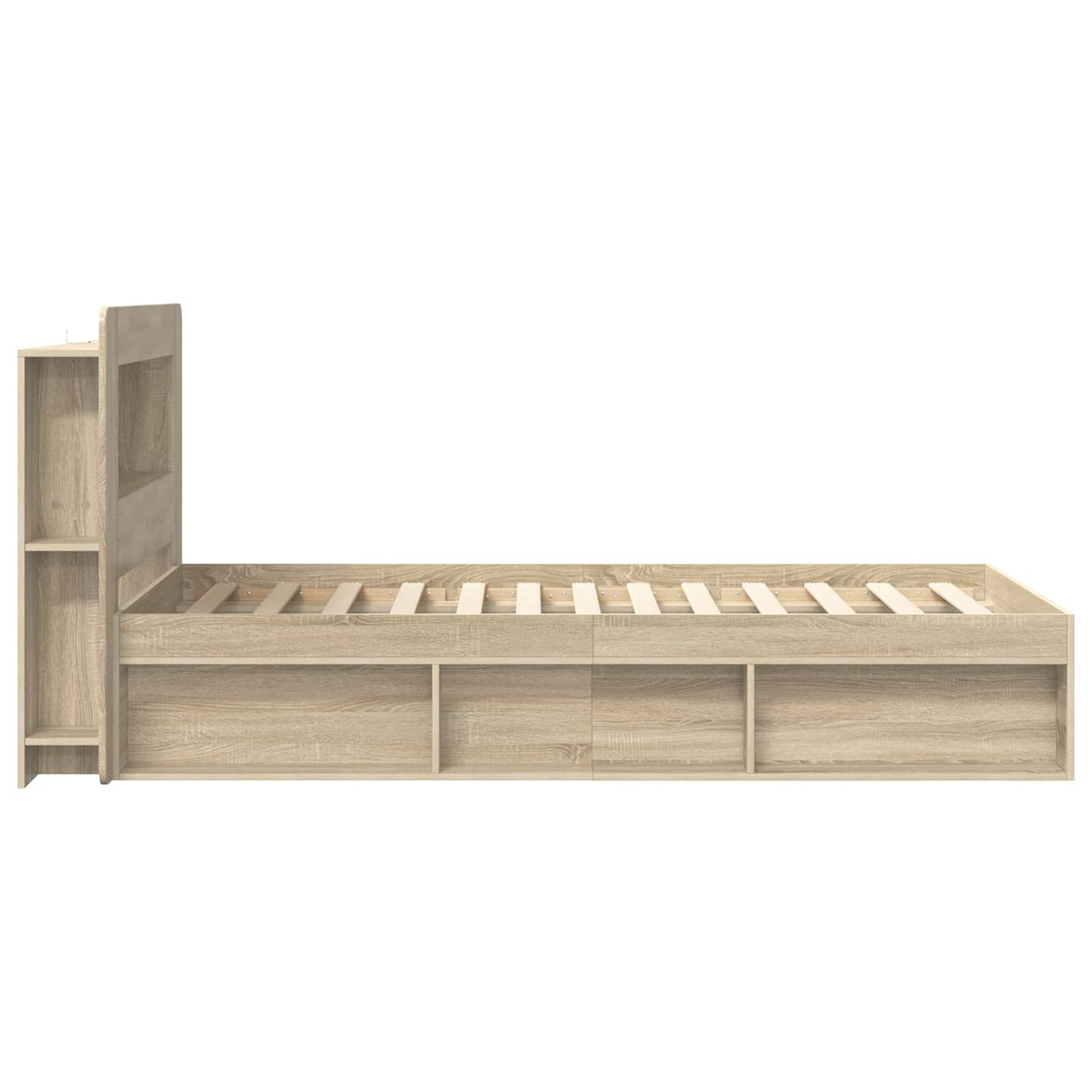 Sengeramme med oppbevaring Sonoma eik 80 x 200 cm