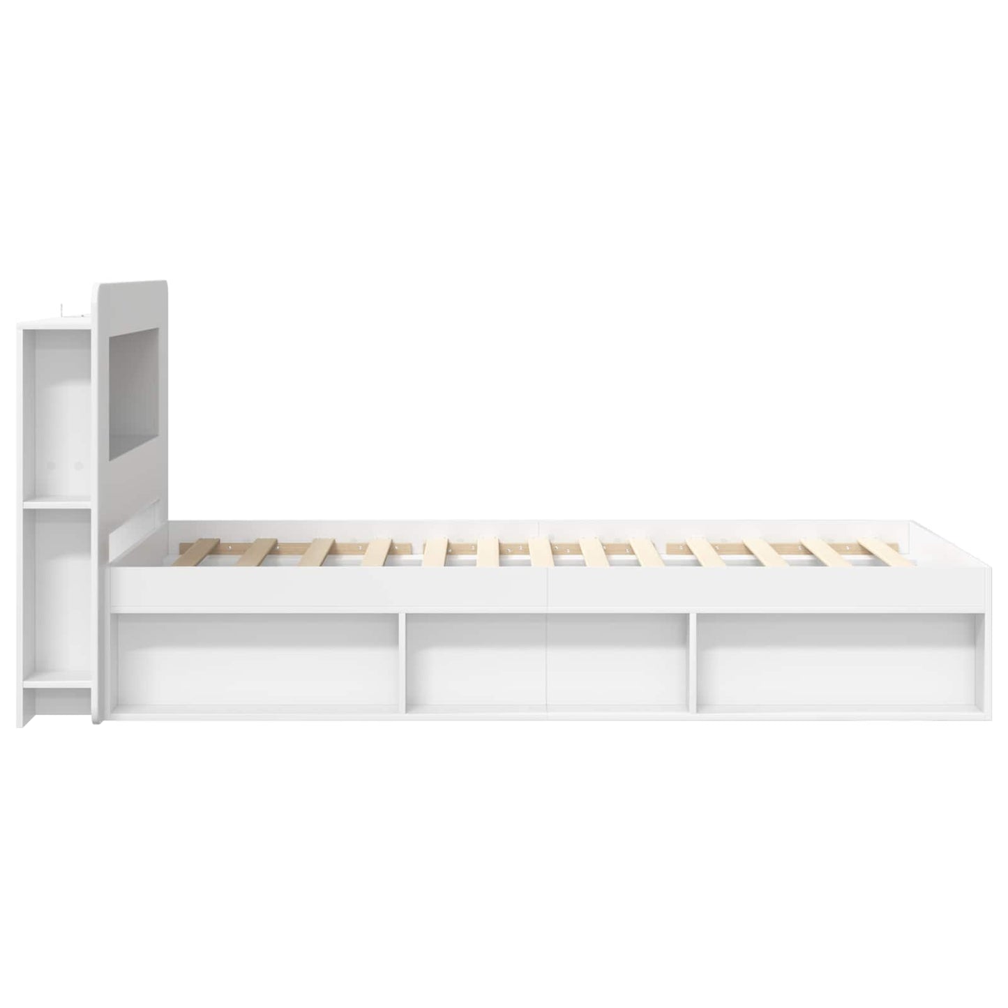 Sengeramme med oppbevaring Hvit 80 x 200 cm Konstruert tre