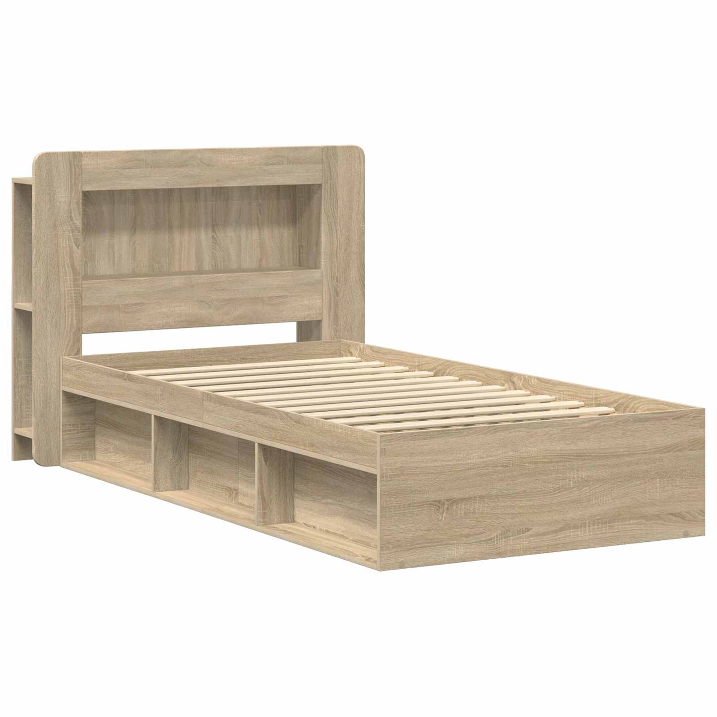 Sengeramme med oppbevaring Sonoma eik 90 x 190 cm