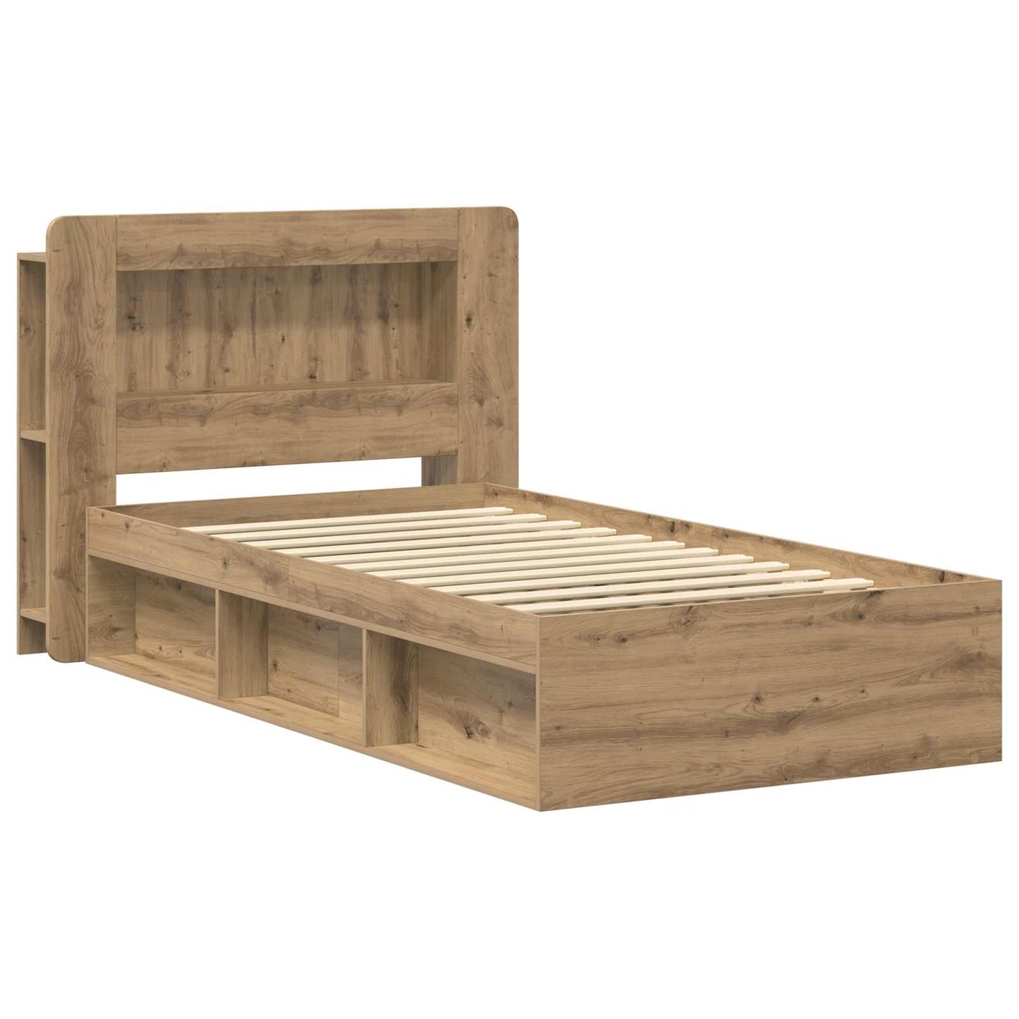 Sengeramme med oppbevaring Artisan eik 100 x 200 cm