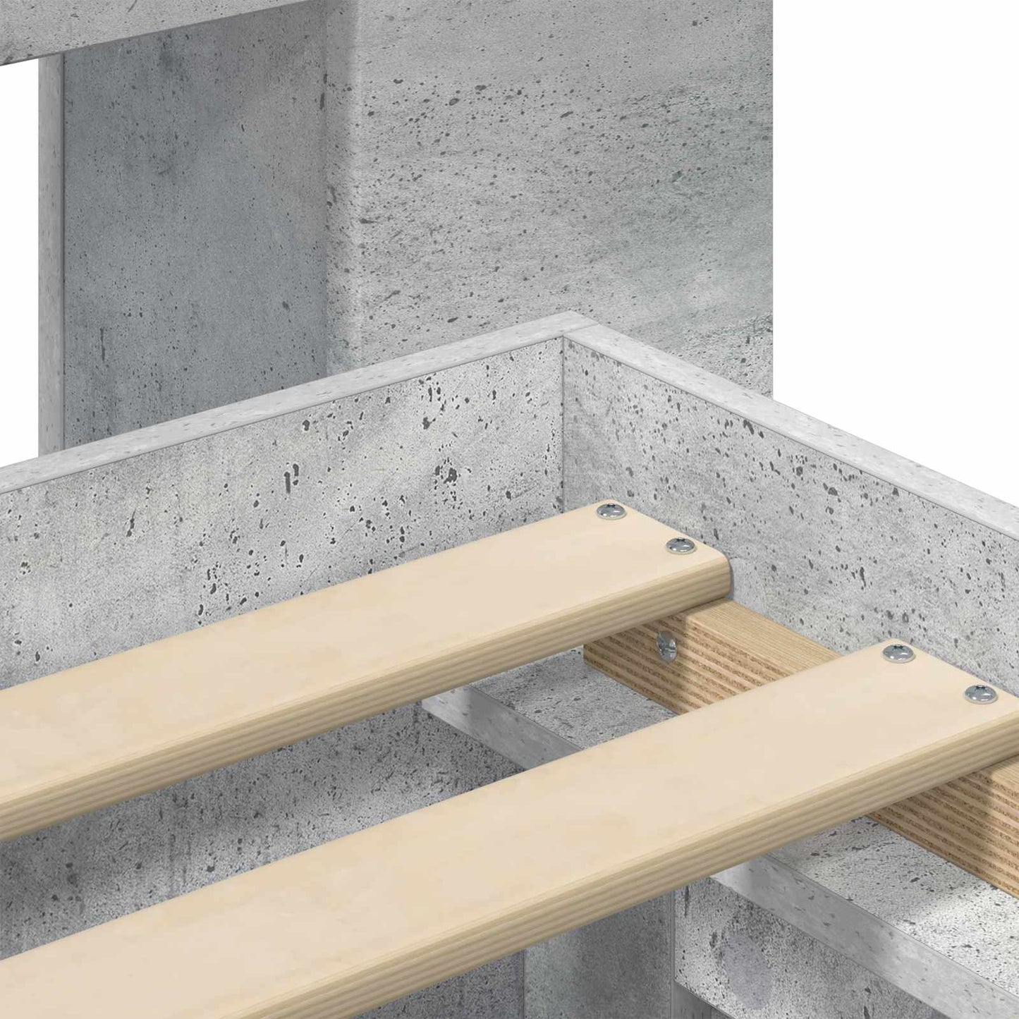 Sengeramme med oppbevaring Betonggrå 100 x 200 cm