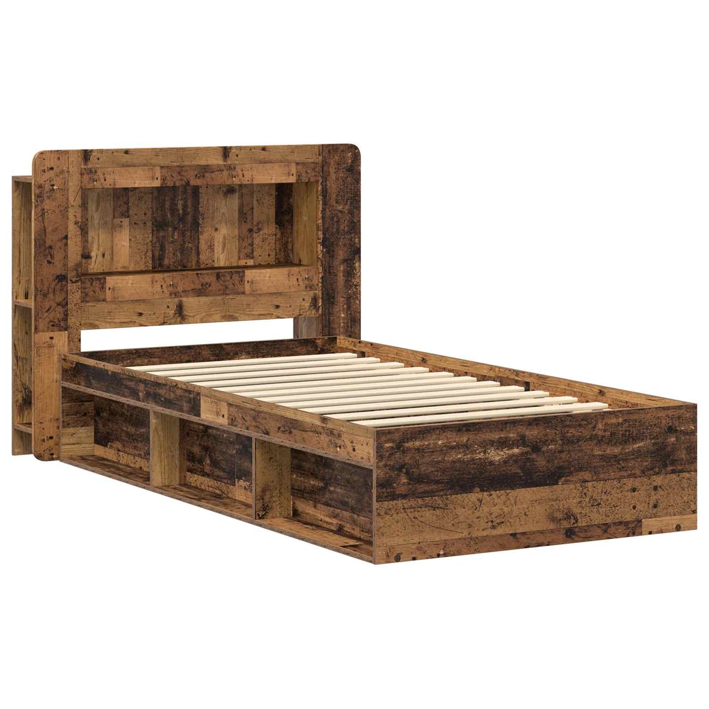 Sengeramme med oppbevaring Gammelt tre 100 x 200 cm