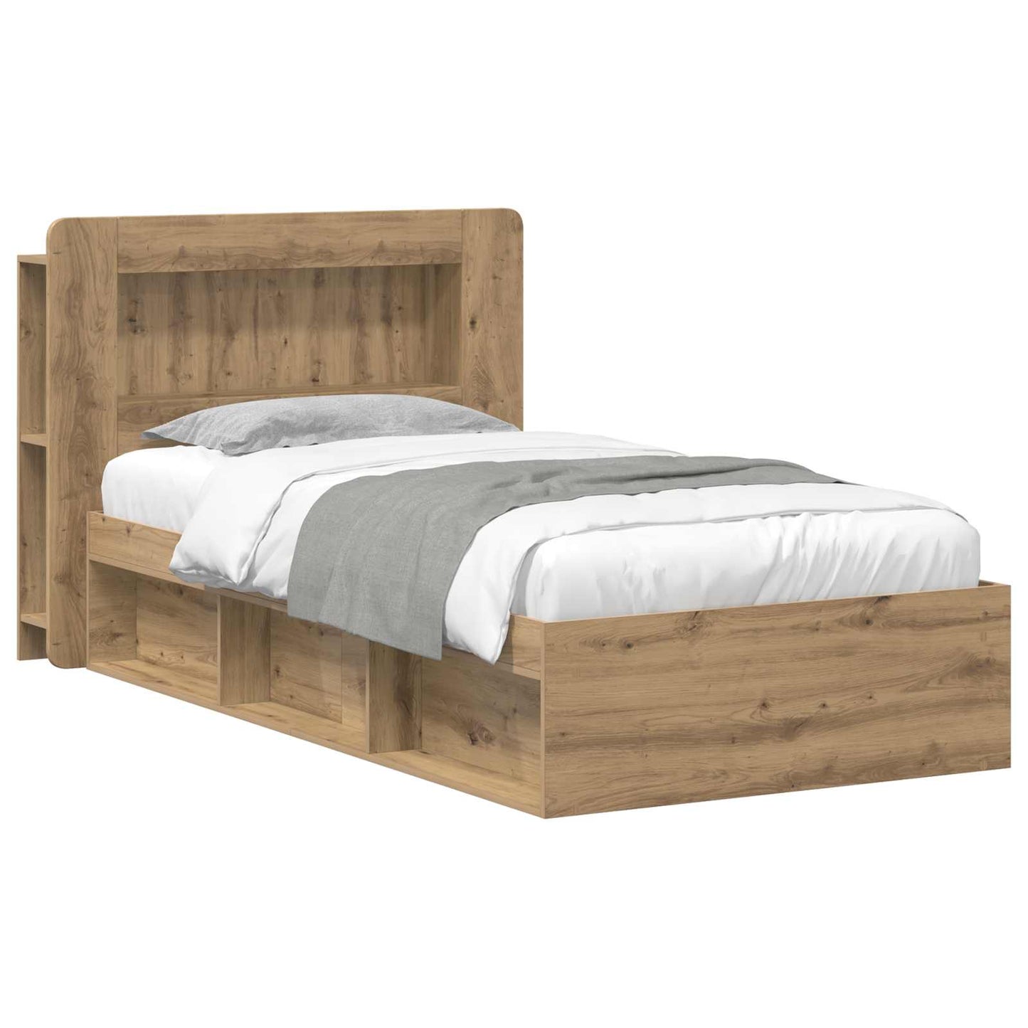 Sengeramme med oppbevaring Artisan eik 90 x 200 cm