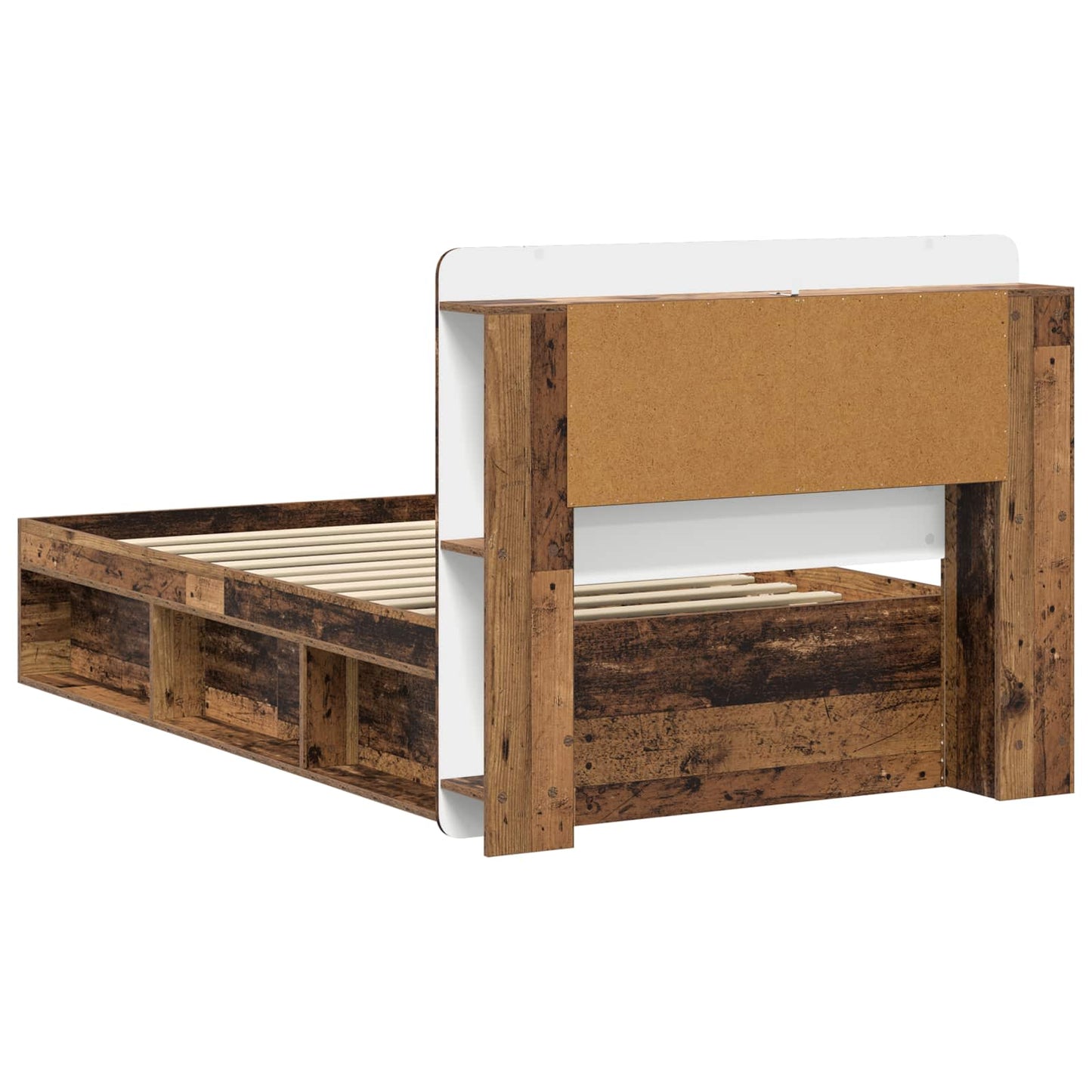 Sengeramme med oppbevaring Gammelt tre 90 x 200 cm
