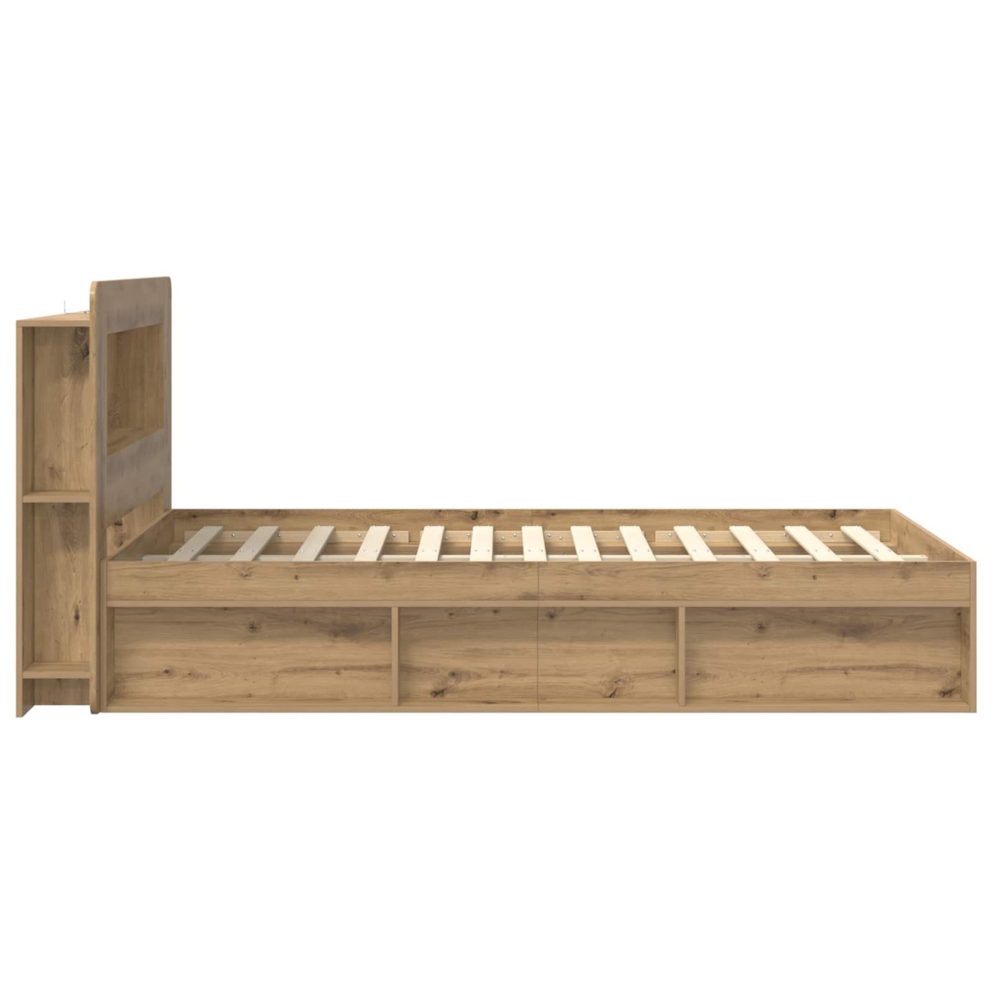 Sengeramme med oppbevaring Artisan eik 120 x 190 cm