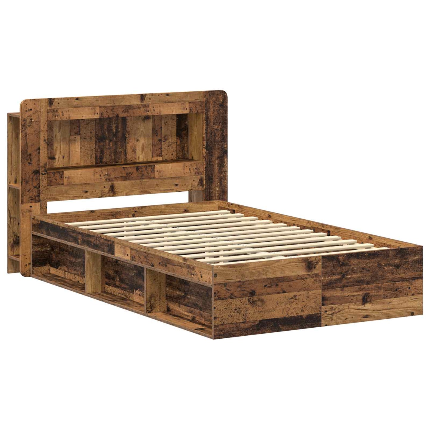 Sengeramme med oppbevaring Gammelt tre 120 x 190 cm