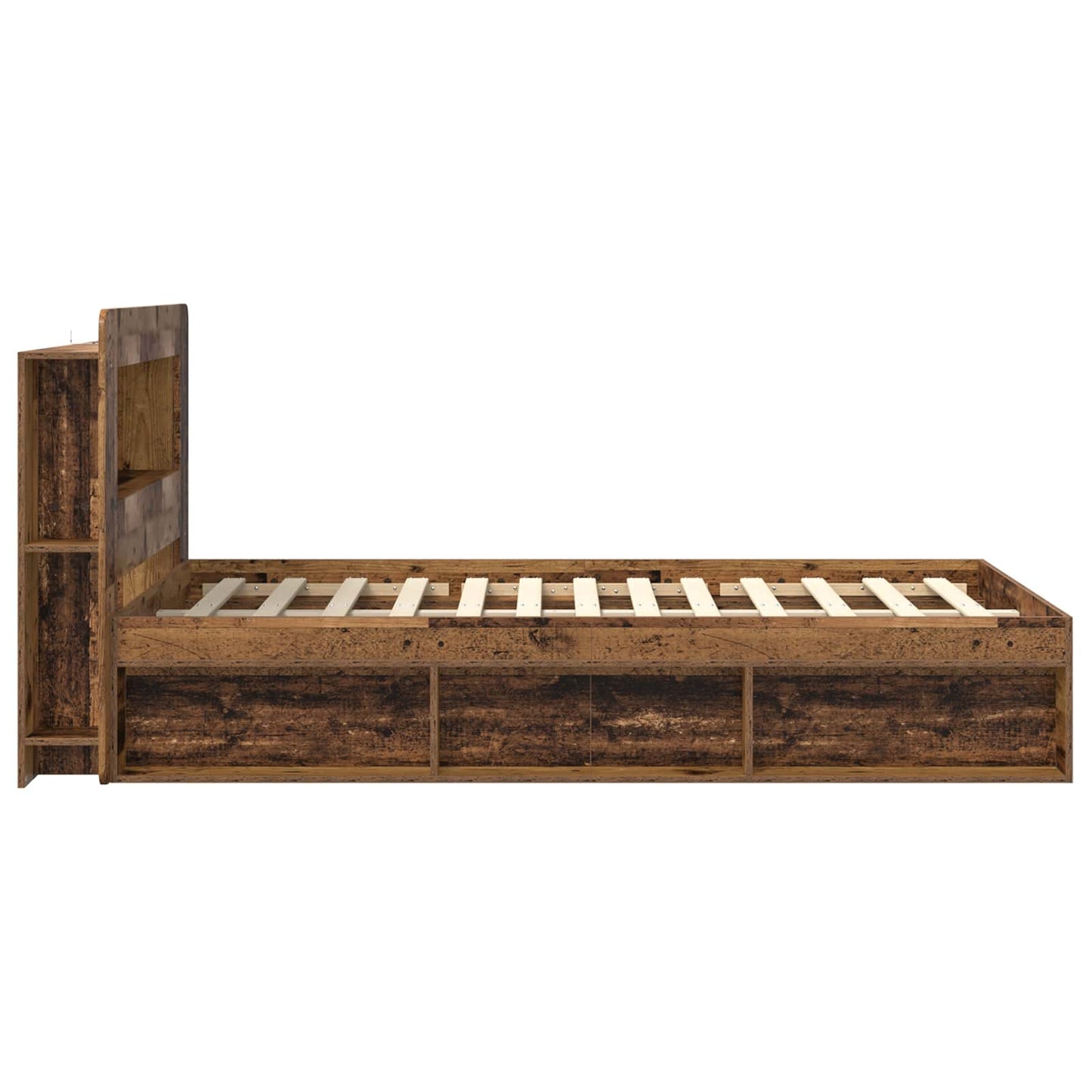 Sengeramme med oppbevaring Gammelt tre 120 x 190 cm