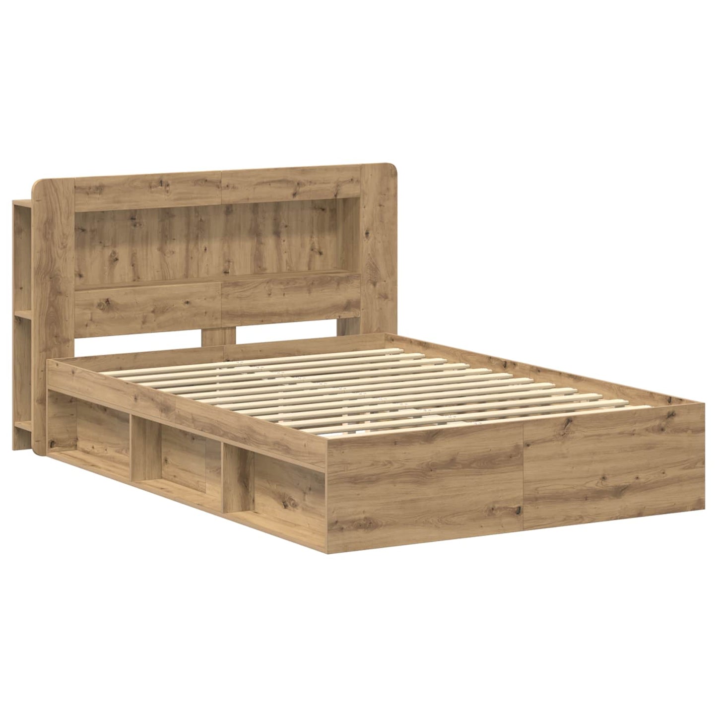 Sengeramme med oppbevaring Artisan eik 135 x 190 cm