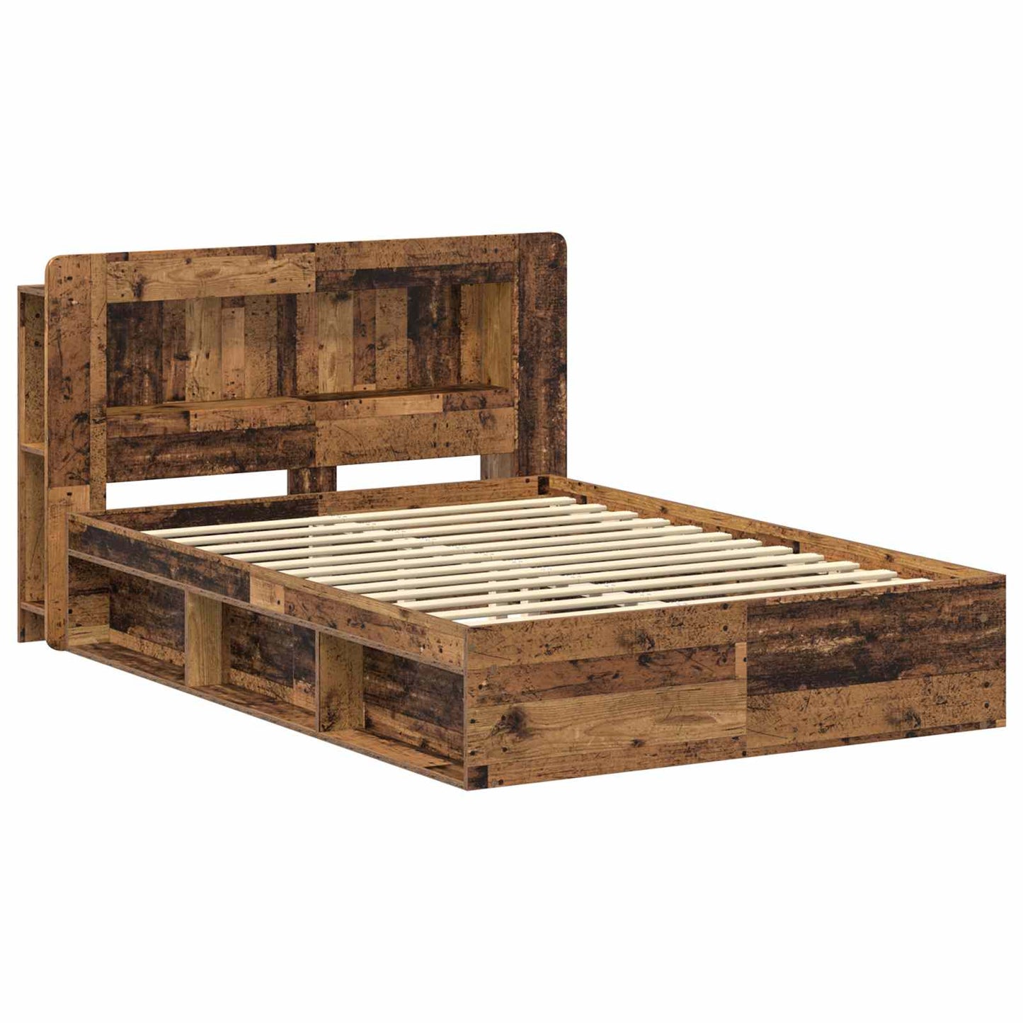 Sengeramme med oppbevaring Gammelt tre 135 x 190 cm