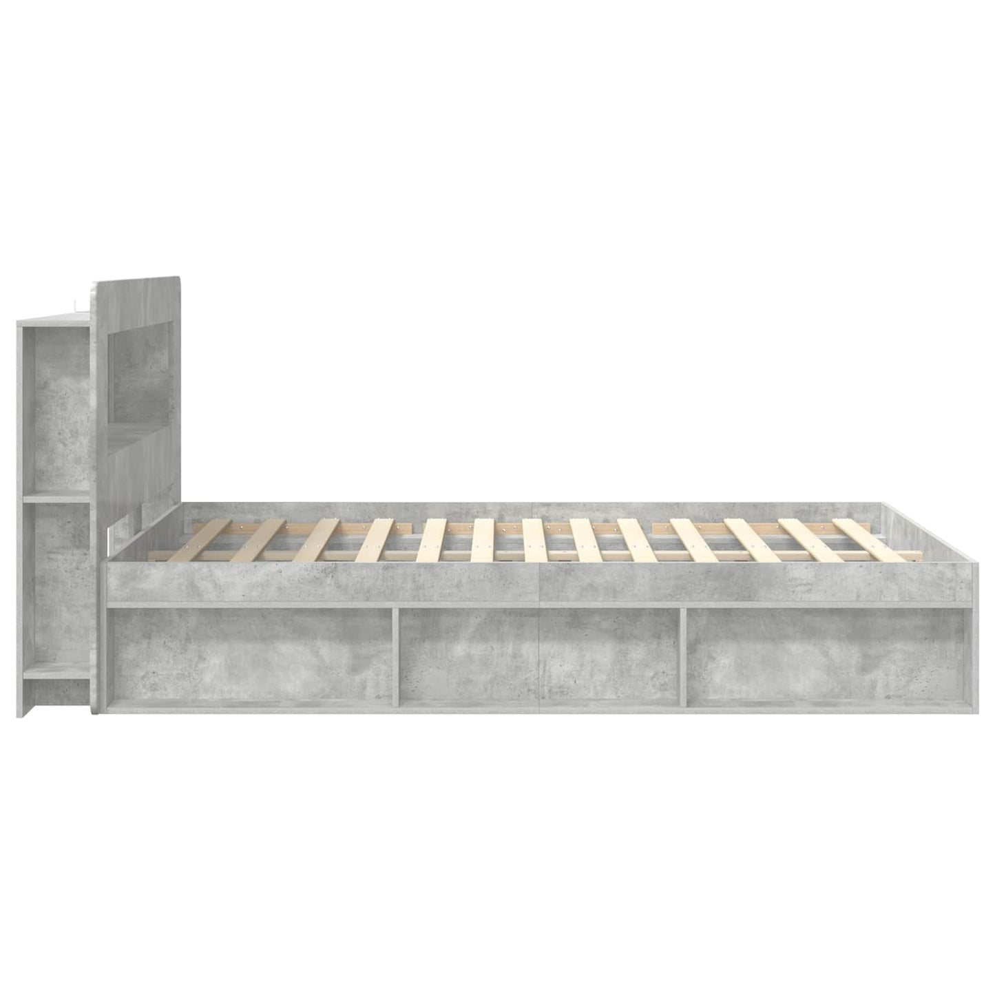 Sengeramme med oppbevaring Betonggrå 140 x 190 cm