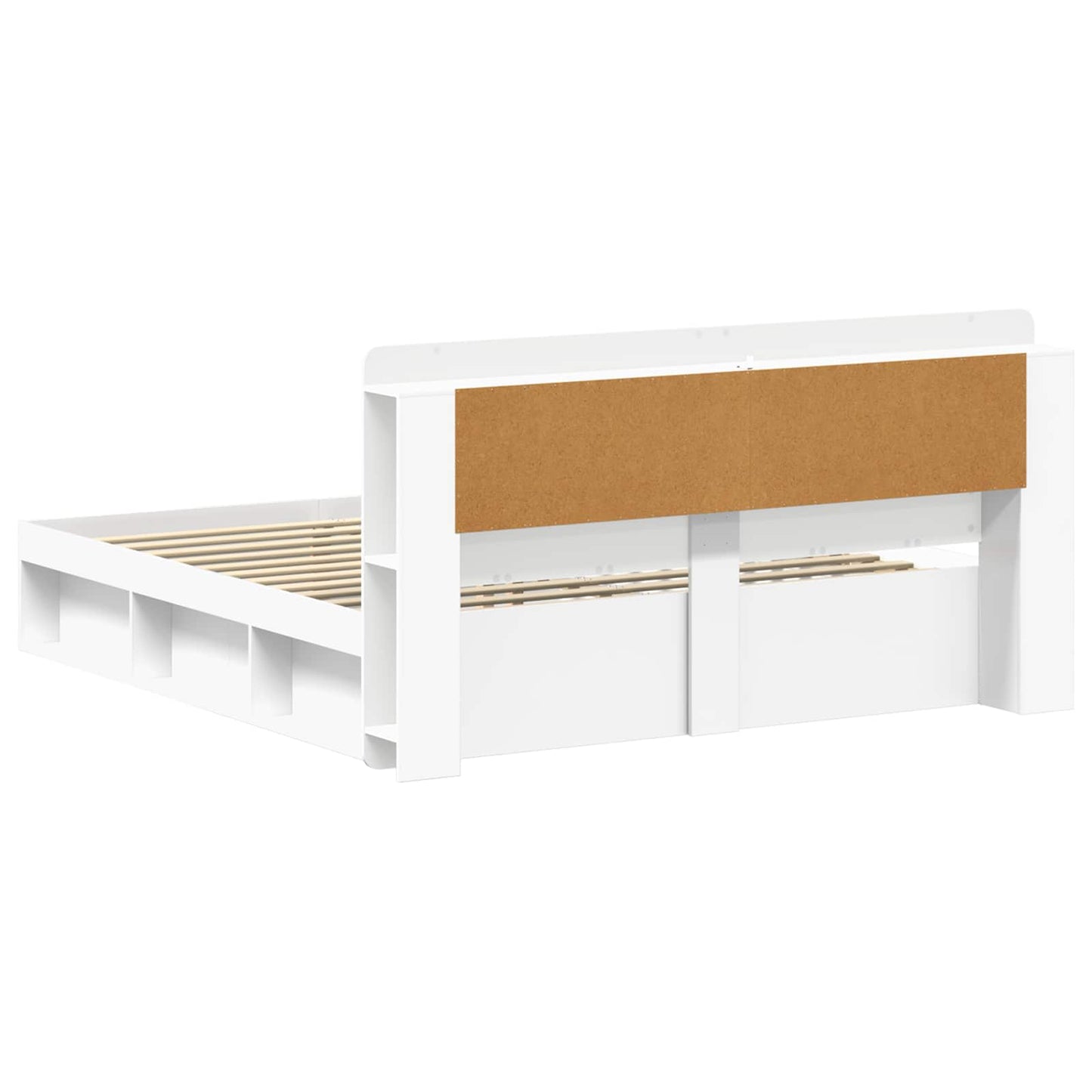Sengeramme med oppbevaring Hvit 180 x 200 cm Konstruert tre